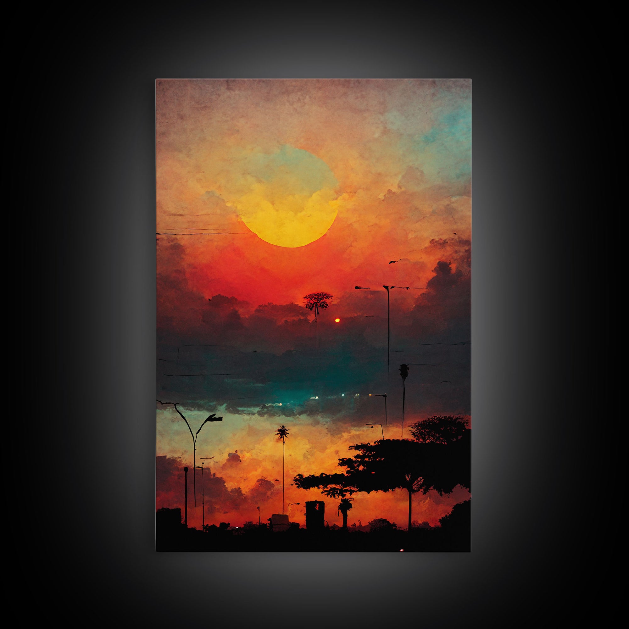 Los Angeles, California at sunset, canvas print, ready to hang wall art