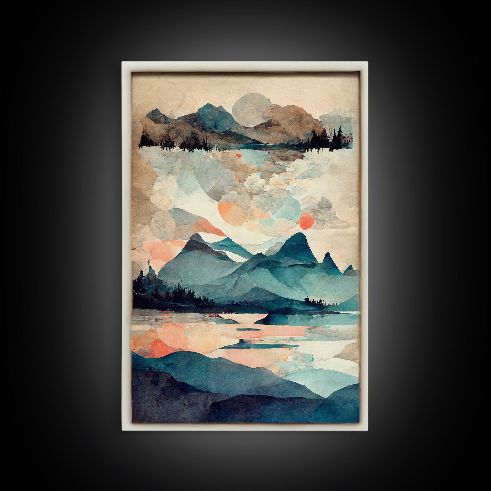 Canvas Home Artwork Decoration Nordic Style Abstract Color Canvas Wall Art for Living Room, Bedroom, Office Art Water Color Landscape