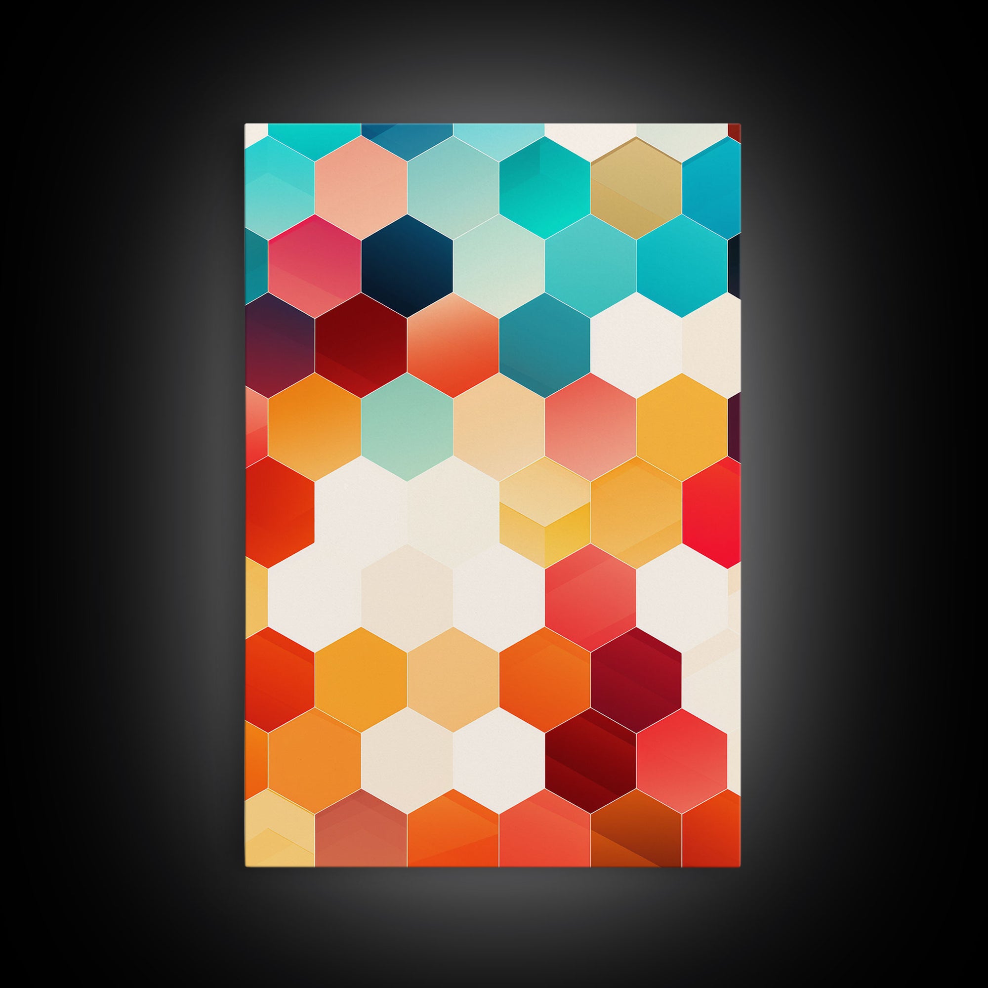 Mid Century Art Print, Framed Modern Art, Geometric Art, Mid Century Modern Wall Art, Colorful Art, MCM Style Canvas Art