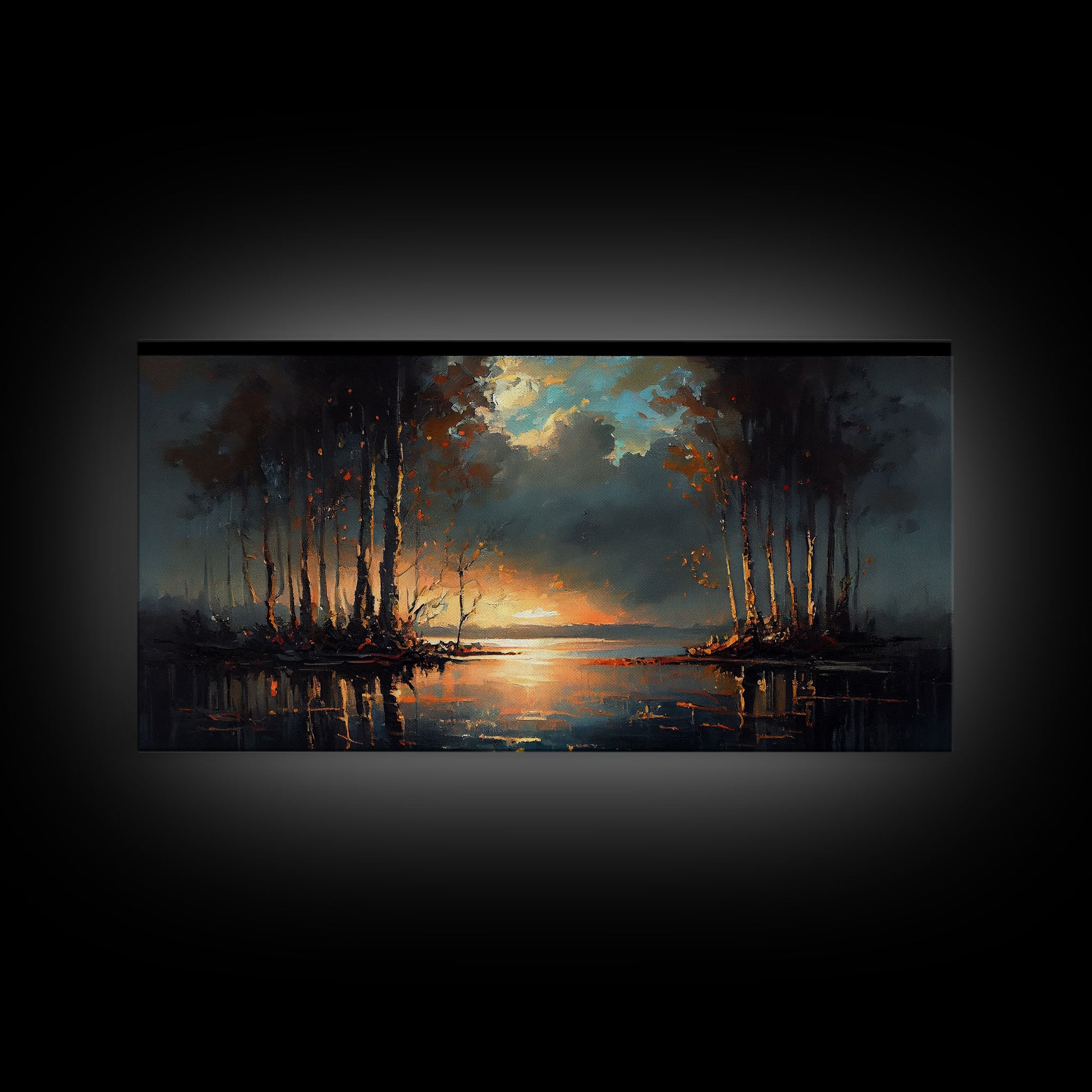 Moody Landscape Painting, Canvas Print, Framed Wall Art, Wall Decor, Vintage Style Art, Vintage Wall Art, Antique Reproduction Art