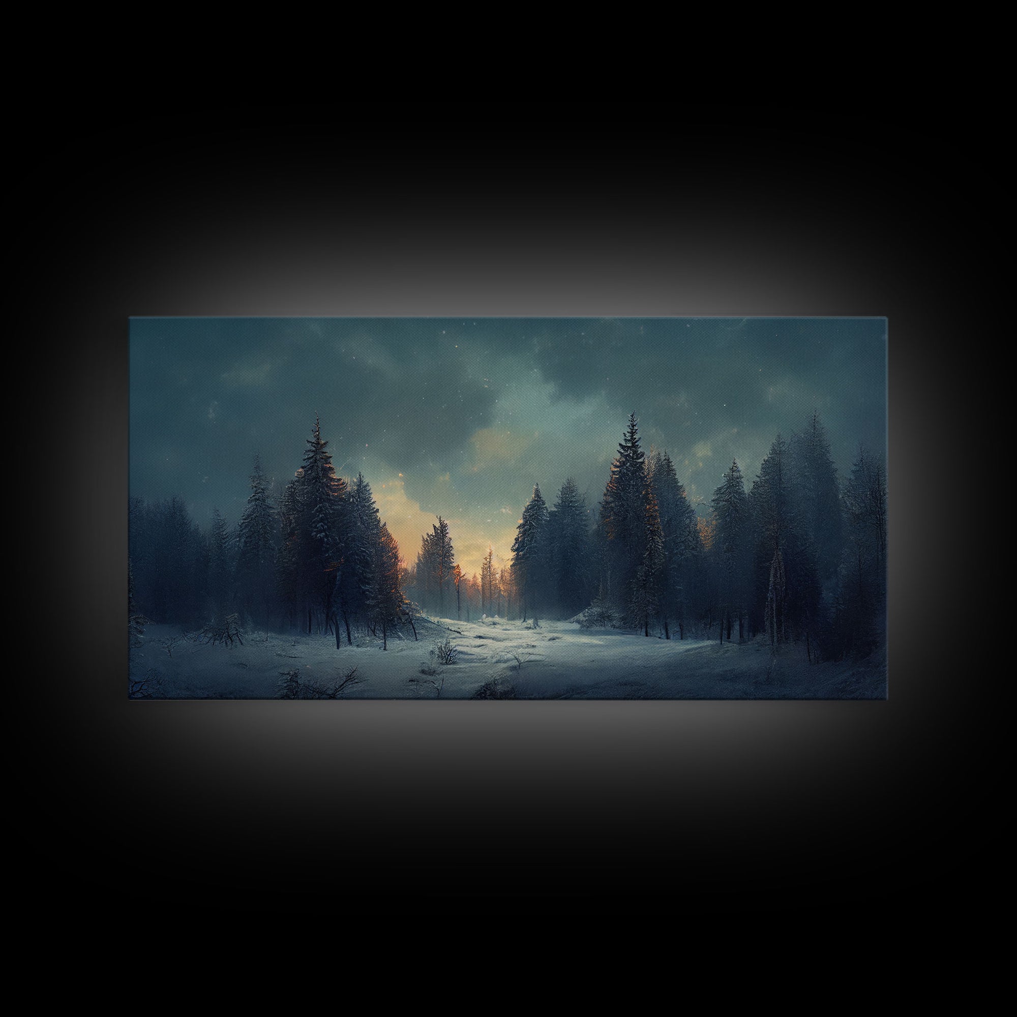 Dreamy Landscape Painting Canvas Print, country side, farmhouse decor, beautiful scenic wall art