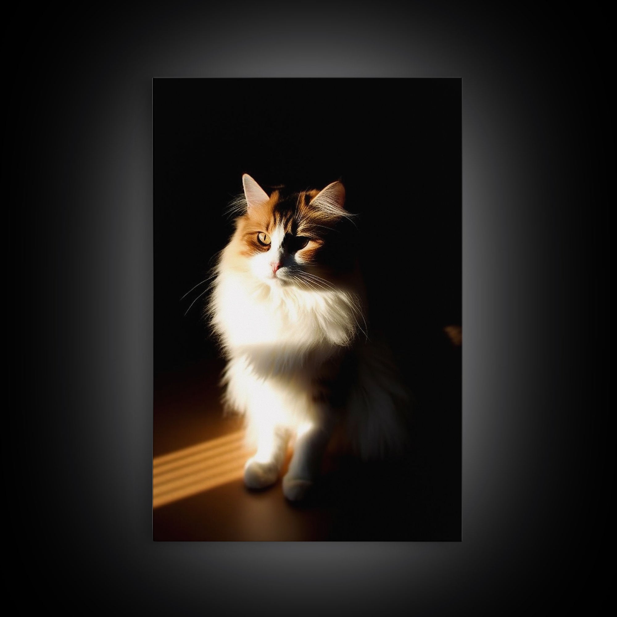Portrait of a Calico Cat, Framed Canvas Print, Cat Art, Cat Photography, Cat Wall Art