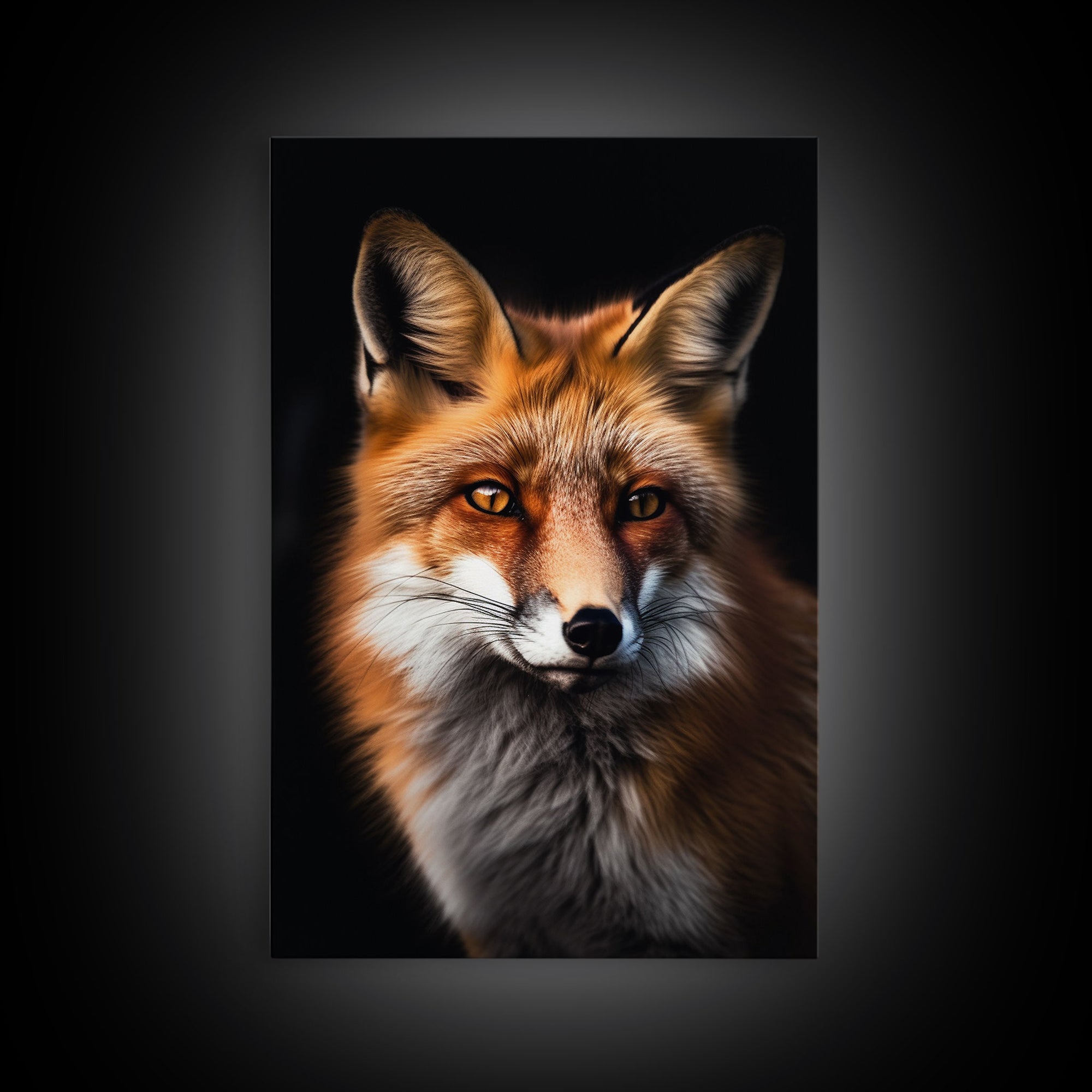 Portrait of a Red Fox, Framed Canvas Print, Framed Wall Art, Fox Photography, Wild Life Art