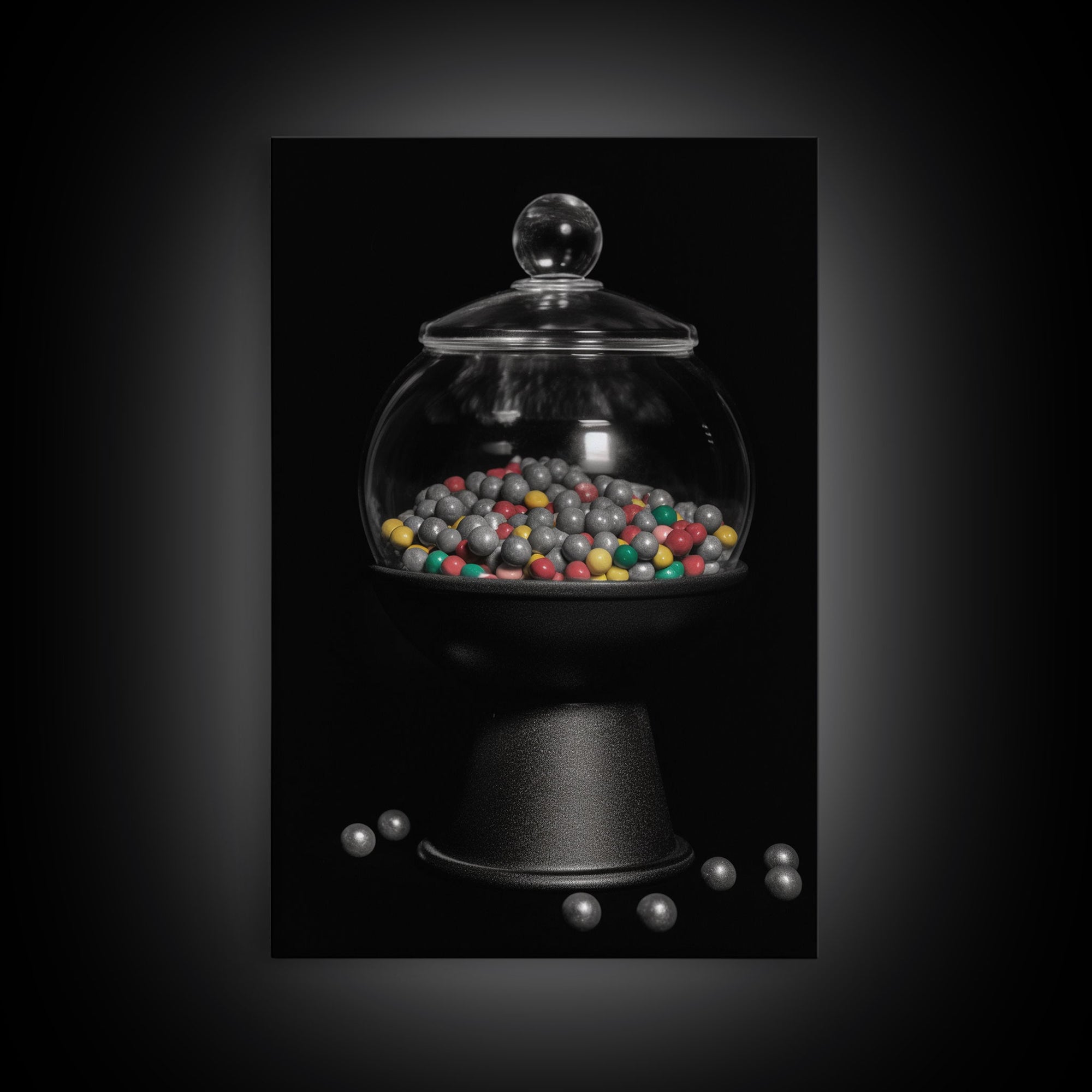 Gumball Machine Wall Art, Candy Dispenser Wall Decor, Kitchen Art, Minimalist Print, Wall Decor, Canvas Print, Wall Art, Framed Canvas