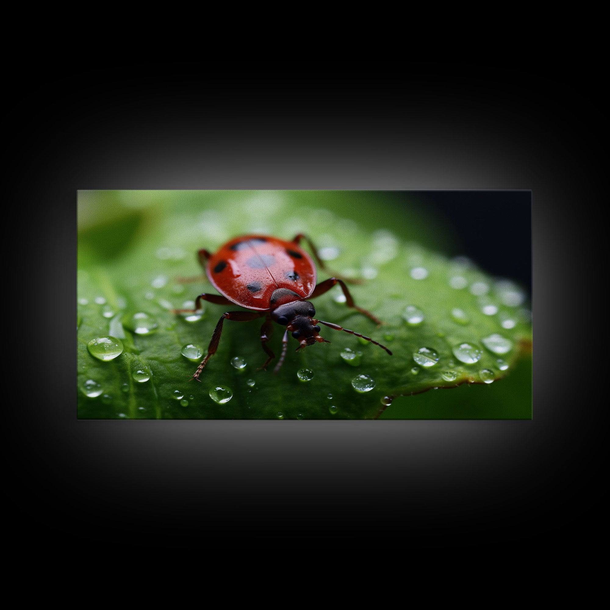 Insect Art, Nature Wall Art, Ladybug, Panoramic Art, Wall Art, Canvas Art, Landscape Art, Unique Gift, Home Office Art, Wall Hanging