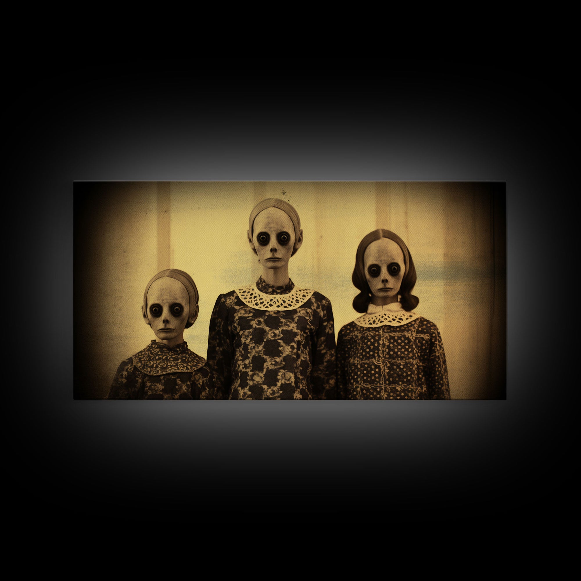 Cursed Halloween Art, Spooky Tintype Photography Canvas Print, Haunted Art, Spoopy Decor, Witch Art Print, Demonic Decor
