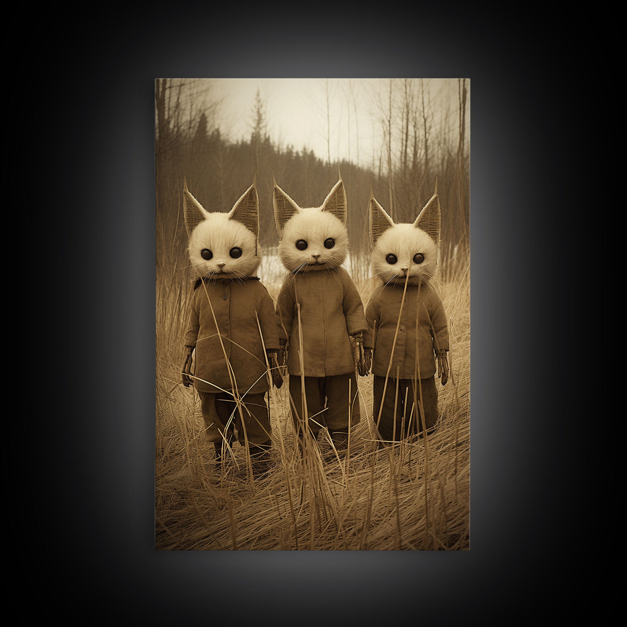 Horror Home Decor, Creepy Wall Decor, Dark Art Print, Black And White, Canvas Print, Wall Art, Vertical Print, Home Decor, Wall Decor