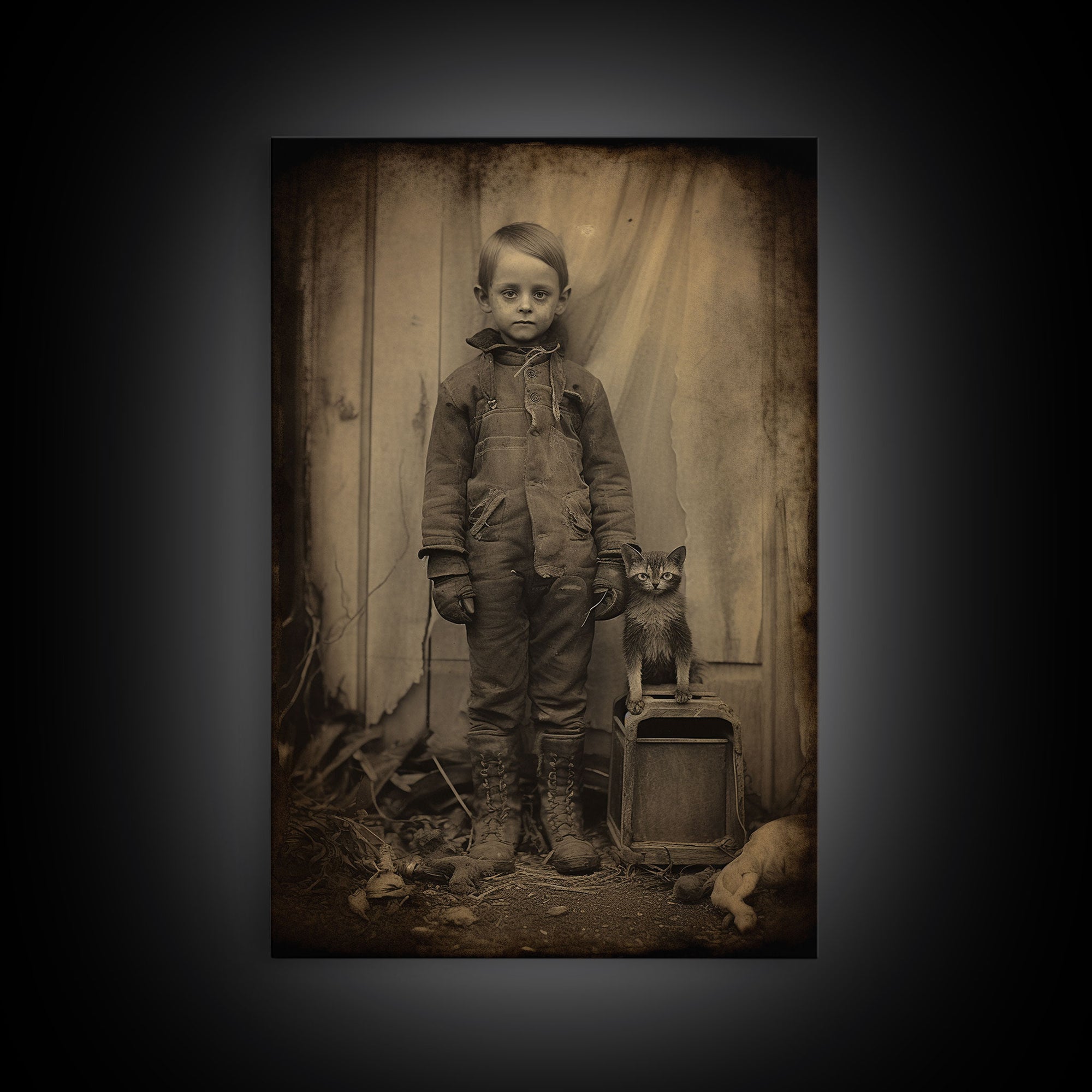 Vintage Photograph, Weird Art Print, Spooky Art Print, Scary Wall Art, Canvas Print, Wall Art, Vertical Print, Home Decor, Wall Decor