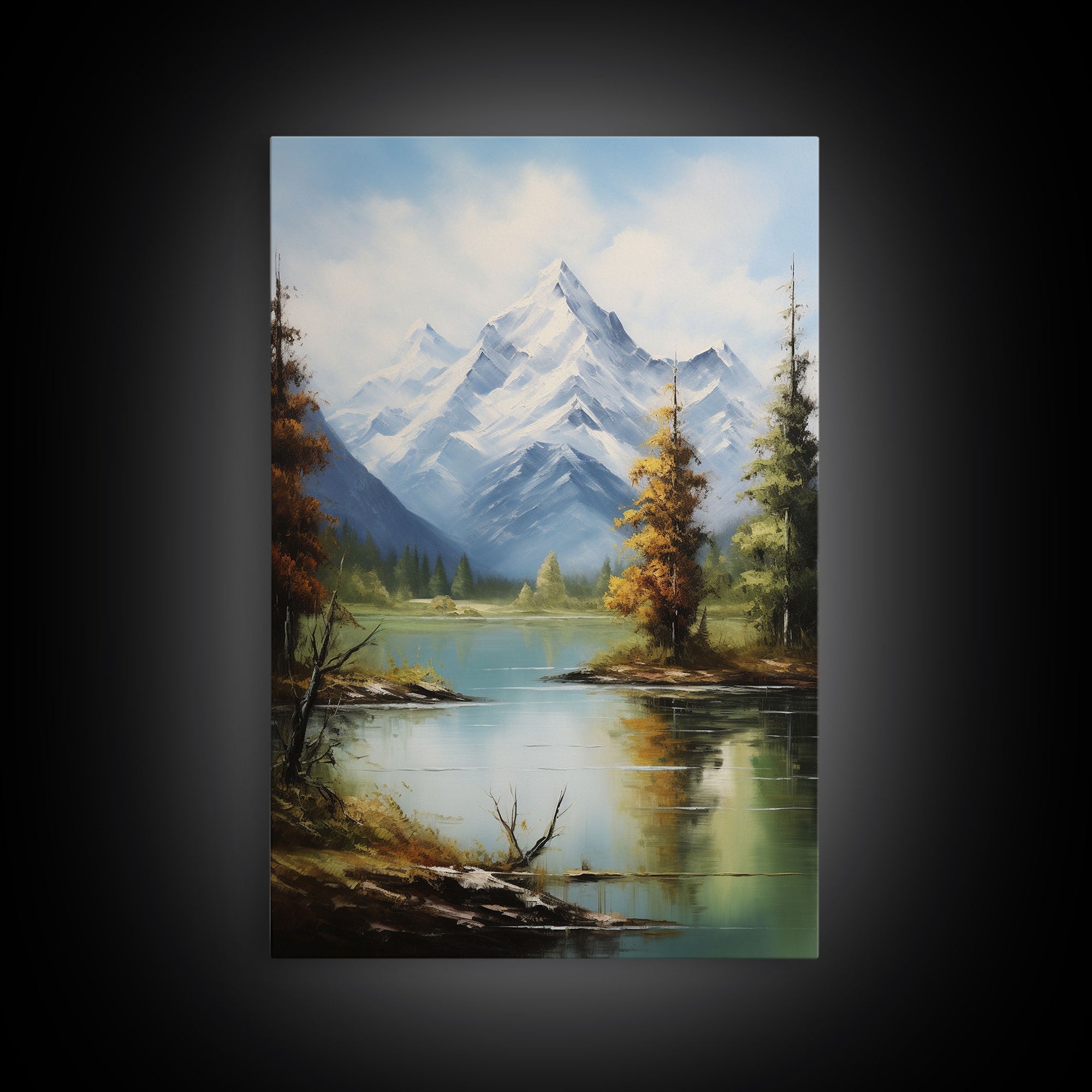 Lake Wall Art, Mountains Wall Print, Nature Landscape Print, Canvas Print, Wall Art, Vertical Art, Bedroom Prints, Home Decor Prints