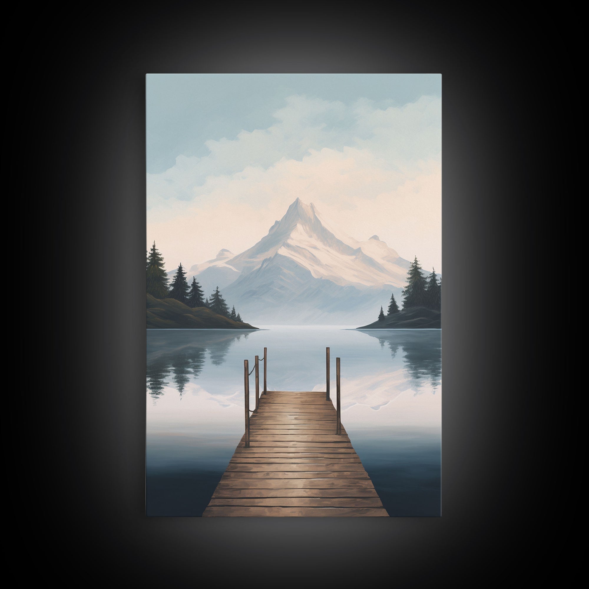 Mountain Print, Water Reflection, Lake Wall Art, Canvas Print, Wall Art, Vertical Art, New Homeowner Gift, Apartment Wall Decor, Room Decor