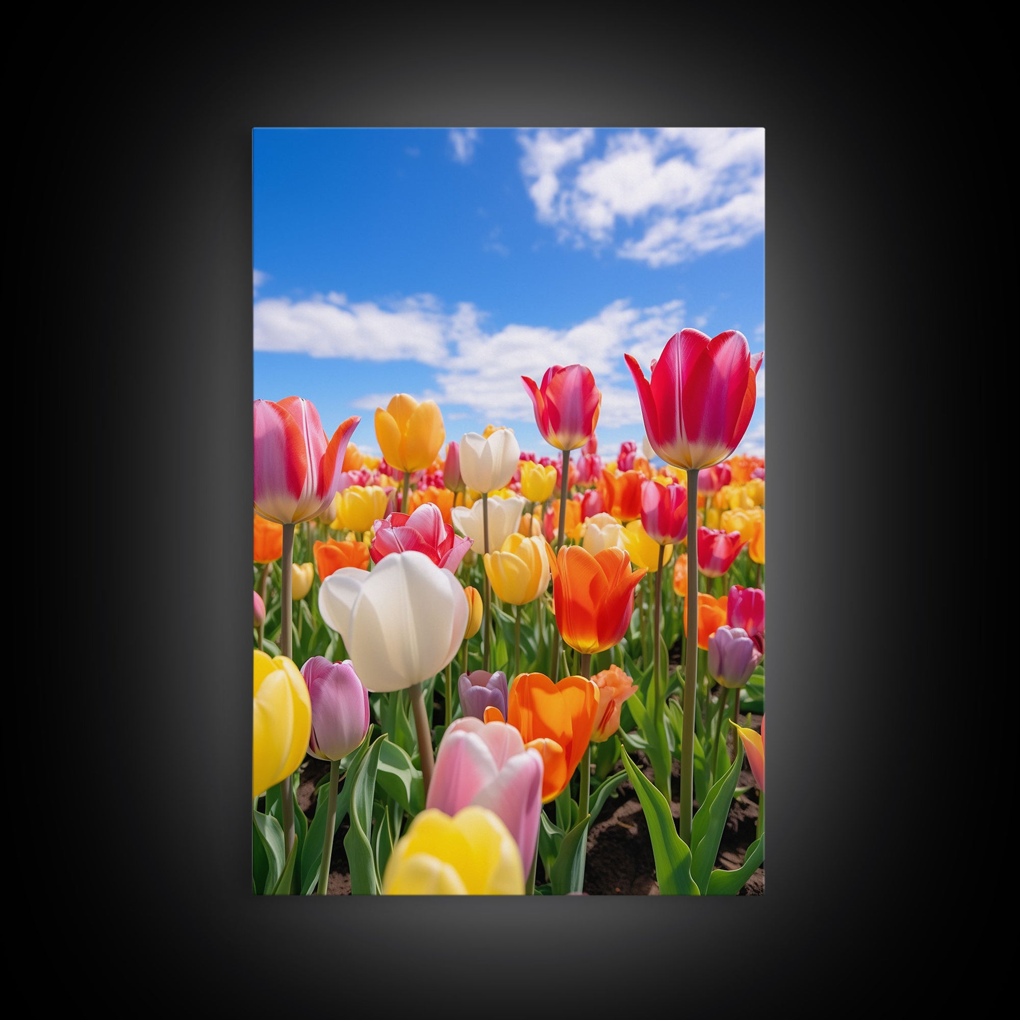Flower Wall Art, Colorful Wall Art, Tulip Print, Canvas Print, Wall Art, Vertical Art, Friendship Gift, College Dorm Decor, Farmhouse Art