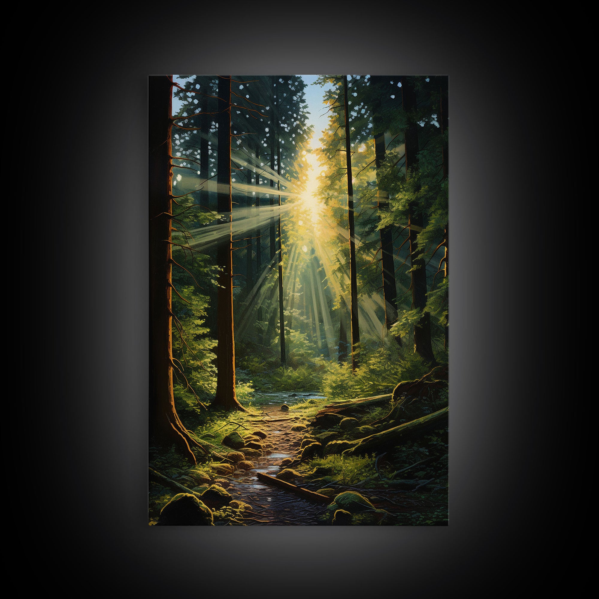 Forest Wall Print, Trees Art Print, Sunset Canvas Print, Wall Art, Vertical Art, Landscape Print, Gift For Boss, College Dorm Decor