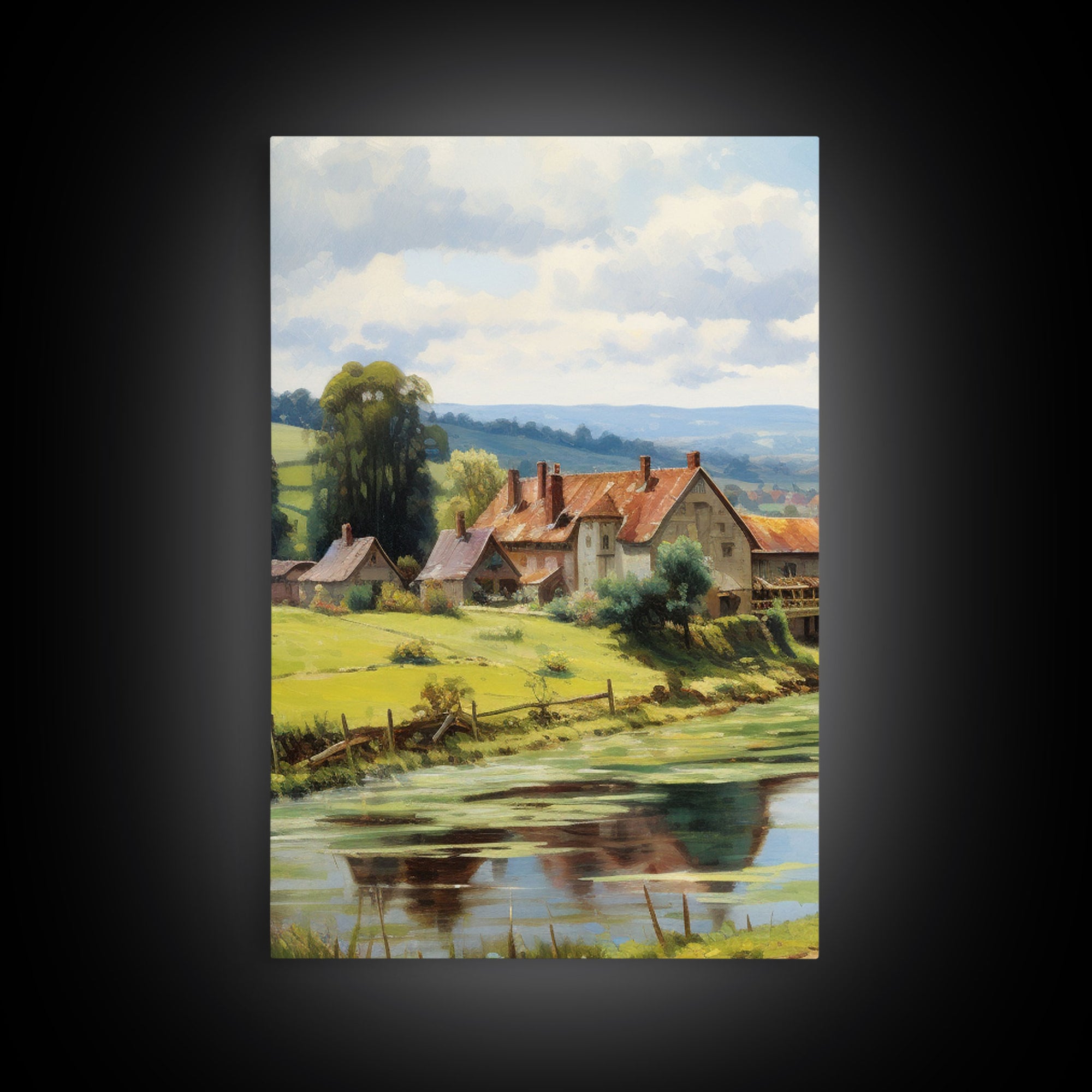 French Country Landscape Gallery Wall Art Set | Vintage Living Room Decor | Collection of 3 | French Countryside | Farmhouse Decor