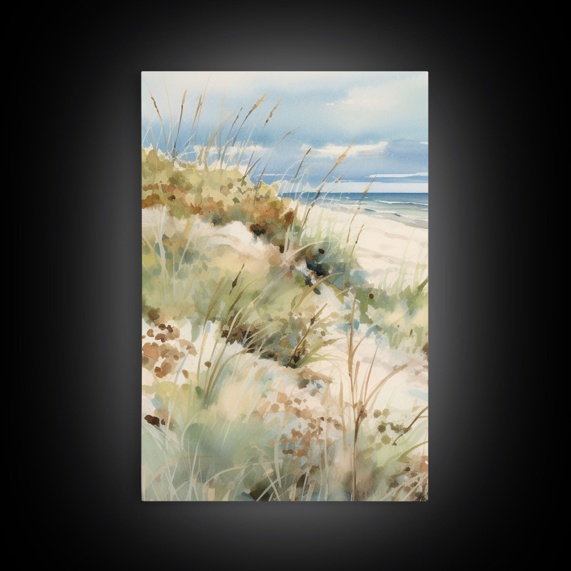 Abstract Coastal Painting Canvas Print Wall Art Vintage Beach Print Girly Apartment Decor Seascape Print, 3 Piece Wall Art, Boho Decor