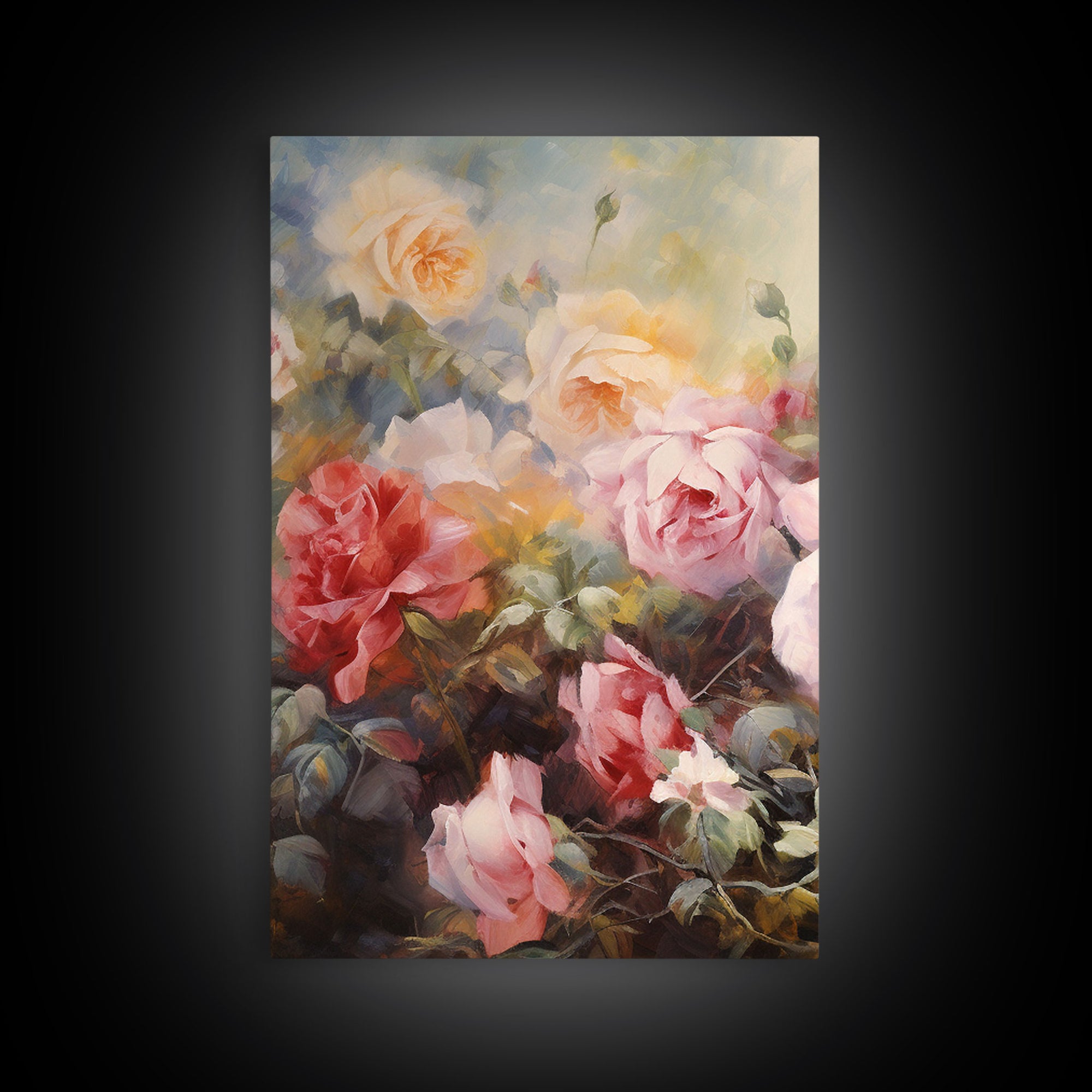 Colorful Art, Roses, Flower Wall Art, Floral Print, Canvas Print, Set Of 3 Prints, Wall Art, 3 Piece Wall Art, Office Decor, Kitchen Art