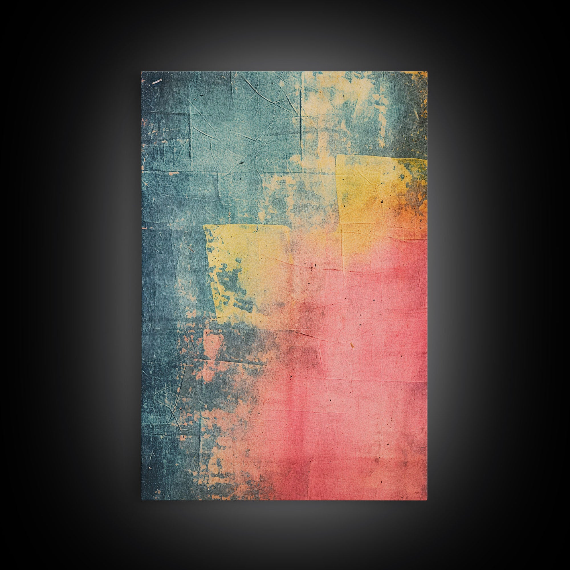 Denim Canvas Print Wall Art, Tie Dye Denim Texture Print On Canvas, Unique Wall Art, Boho Style Art, Minimalist Wall art