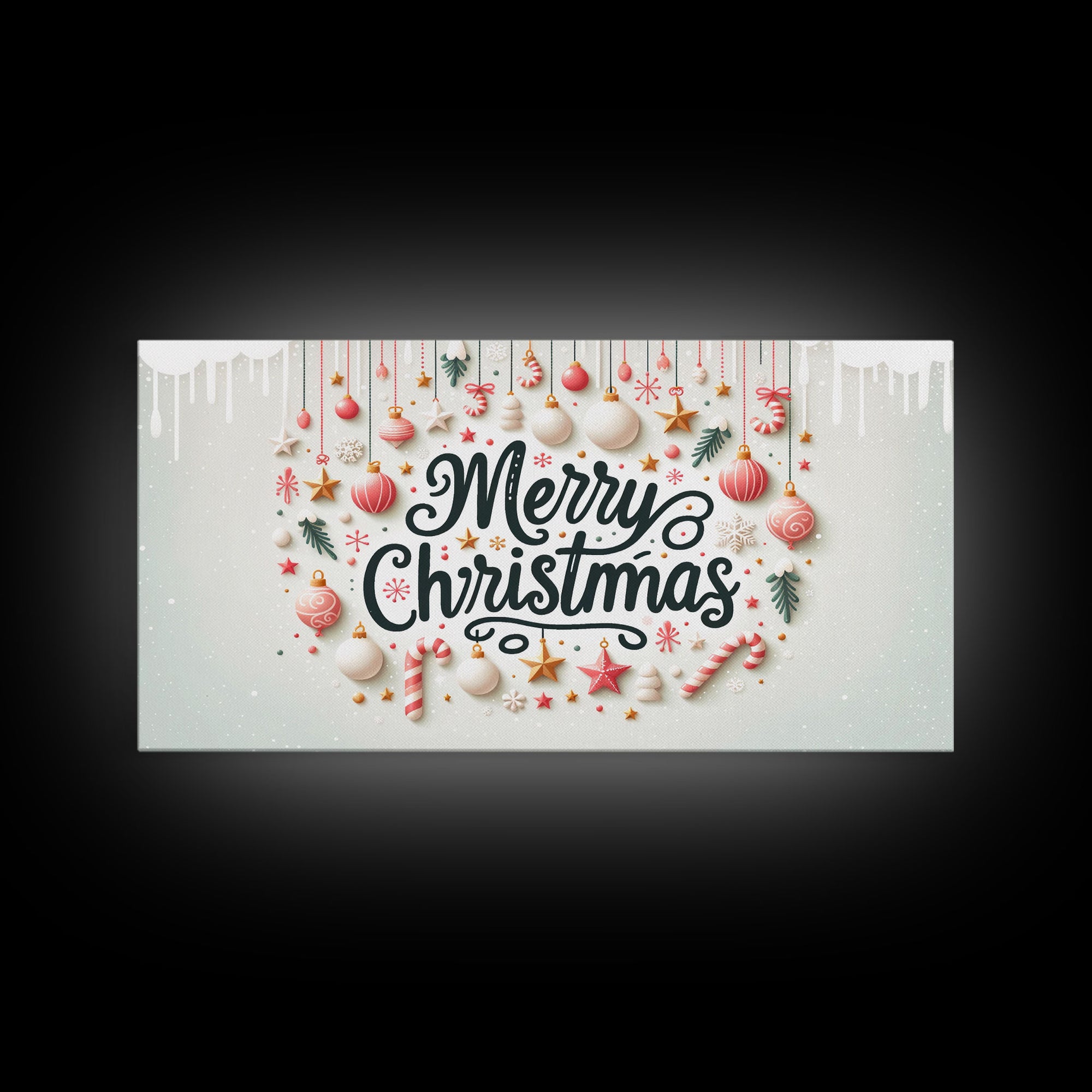Merry Christmas Sign - Christmas Decor - Framed Canvas Print Sign - Canvas Sign - Xmas Decor - Holiday Decor