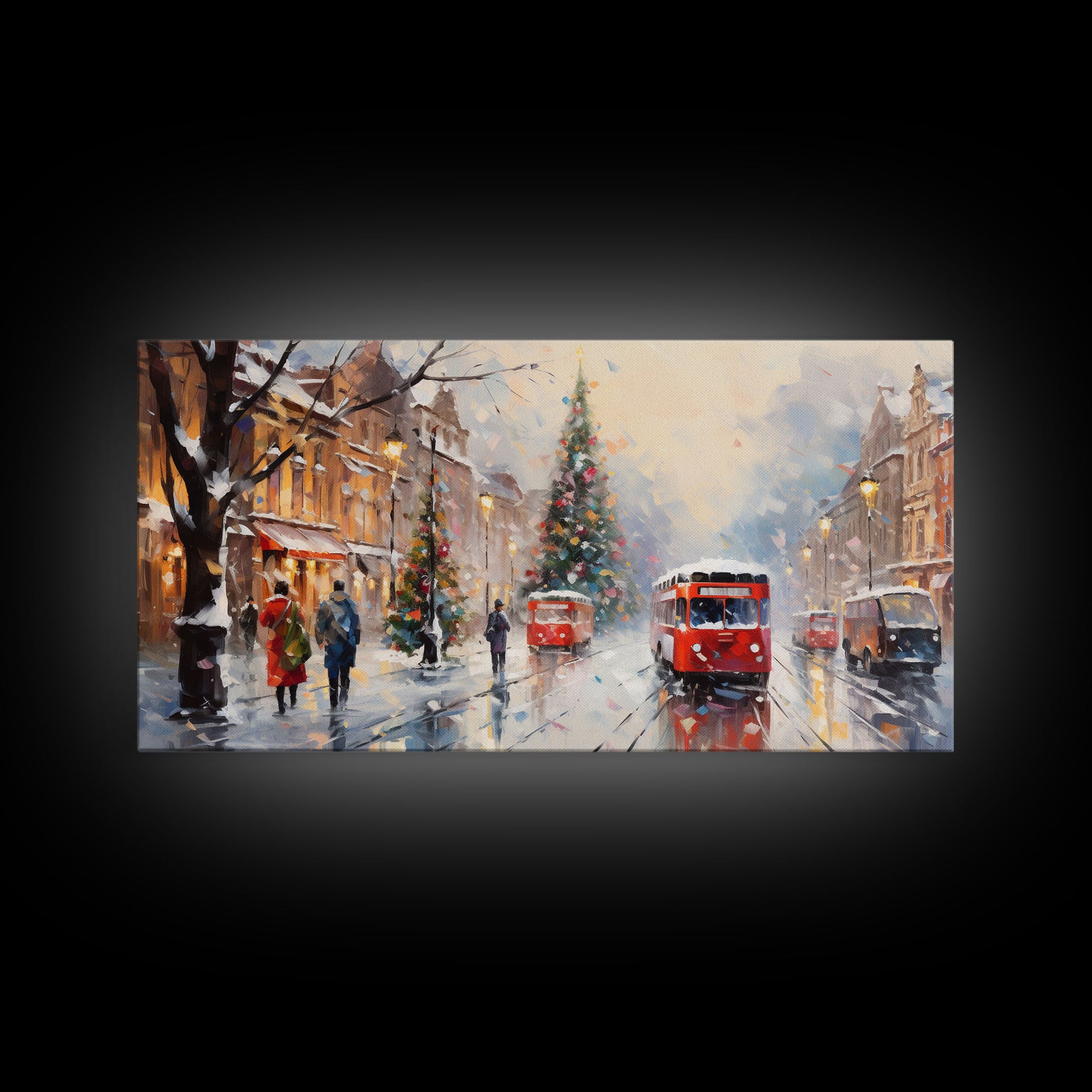 Vintage Christmas Winter Wonderland Canvas Print - Framed Wall Art - Christmas Print Wall Decor - Christmas Decoration - Farmhouse Christmas