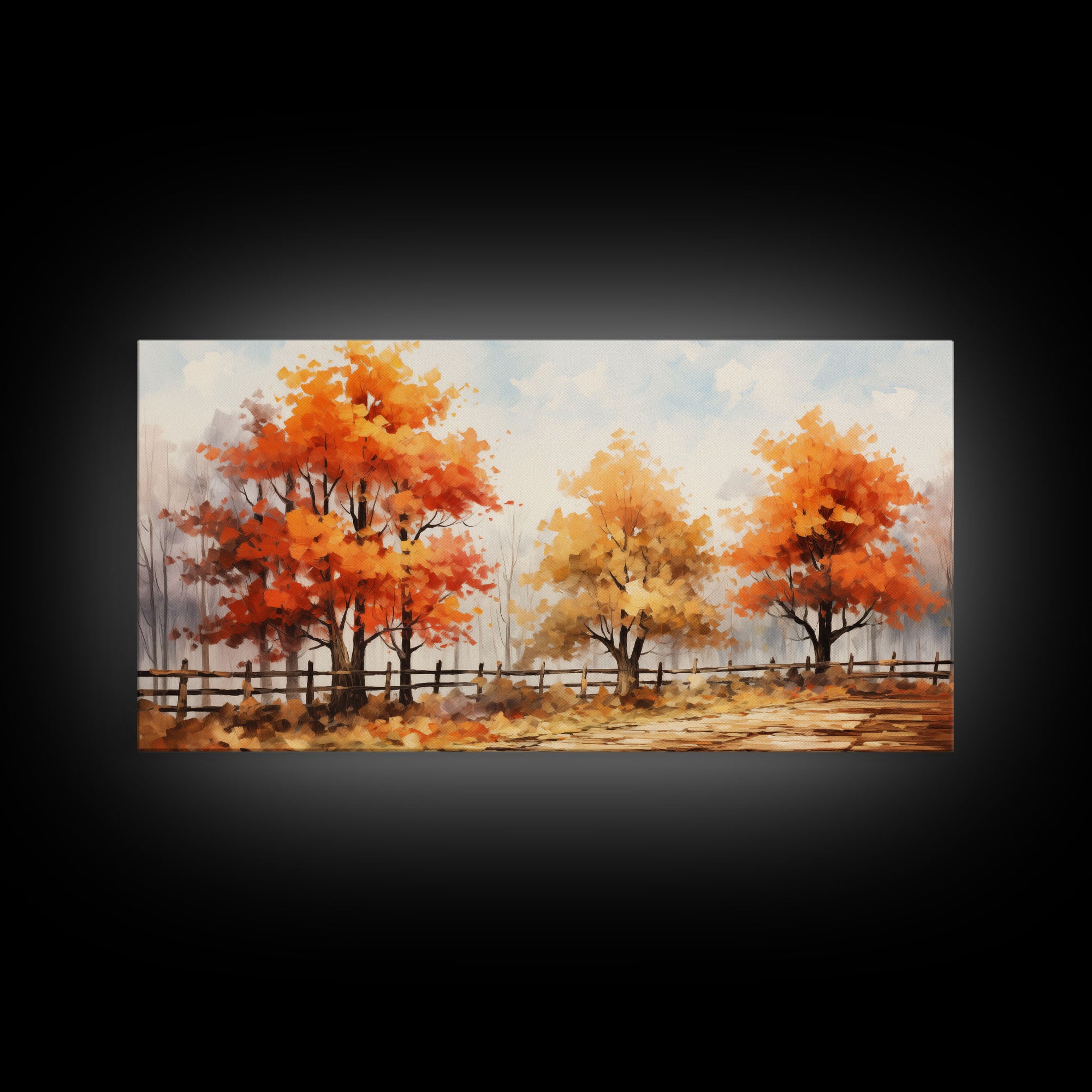 Autumn Leaves - Fall Color Change Of The Leaves - Wood Framed Canvas Print - Rustic Farmhouse Fall Decor - Hawthorn Aspen / Dogwood Autumn