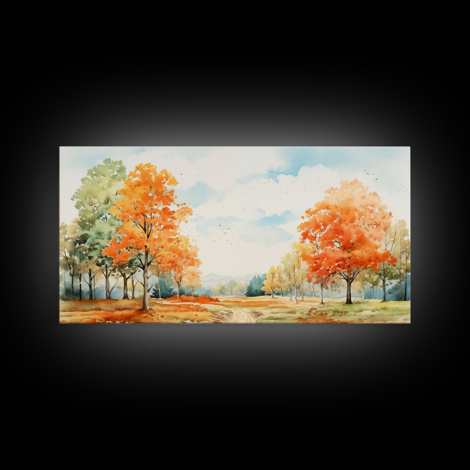 Autumn Leaves - Fall Color Change Of The Leaves - Wood Framed Canvas Print - Rustic Farmhouse Fall Decor - Fall Centerpiece - Minimalist Art
