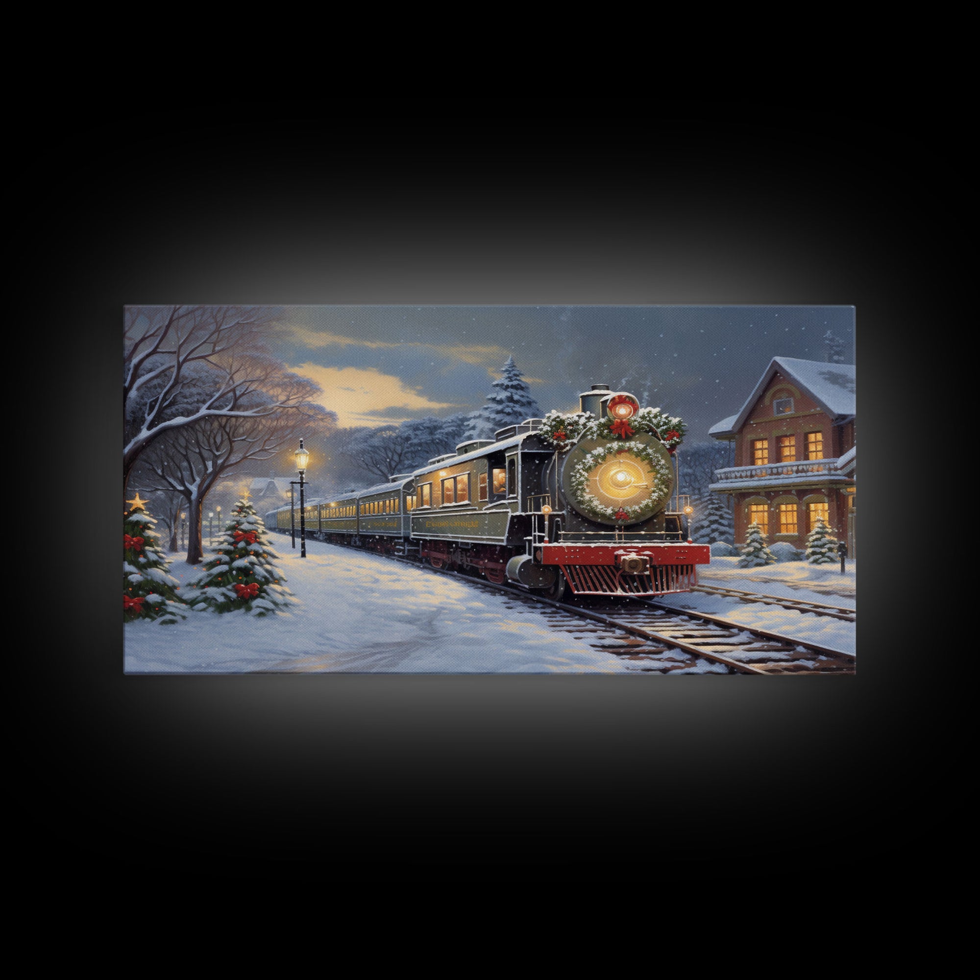 Farmhouse Christmas Decor, Framed Canvas Print, Vintage Red Truck Getting The Christmas Tree, Farmhouse Christmas, Country Decor