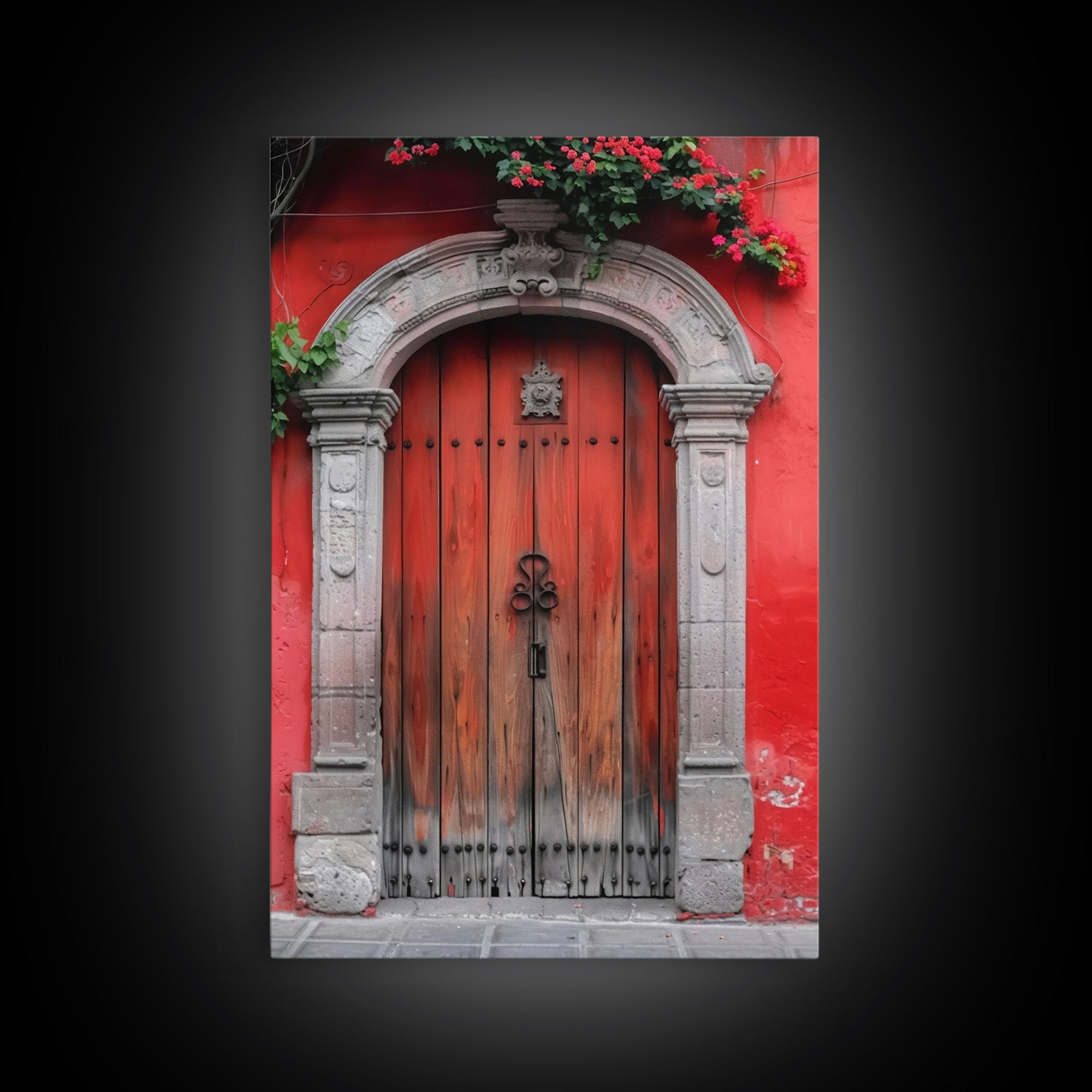 Hacienda Architecture Framed Canvas Print, Mexican Wall Art, Art of Mexico, Original Artwork, Wood Framed Ready To Hang