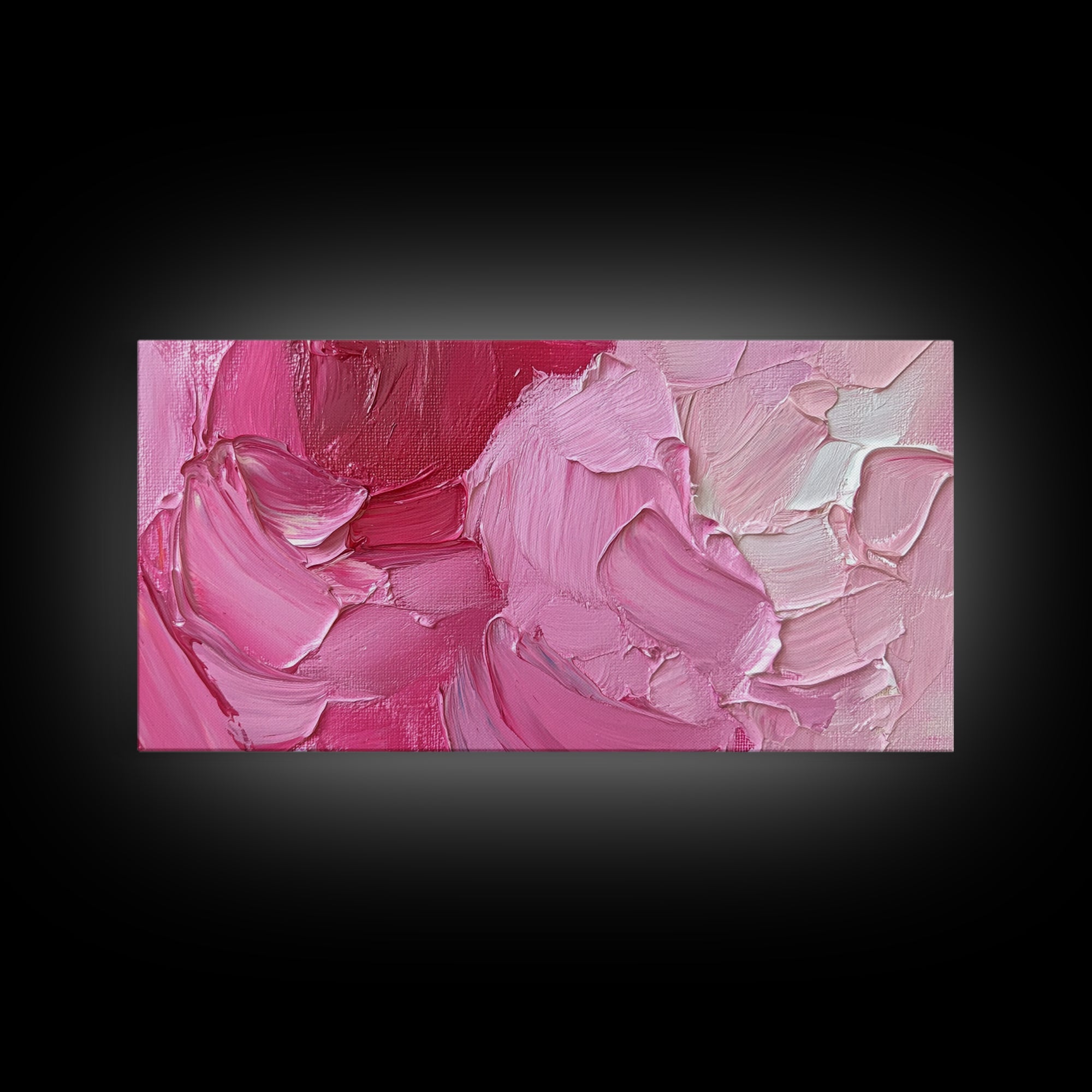 Pink Brush Strokes Framed Canvas Print - Modern Wall Are - Preppy Home Decor - She Shed Wall Art