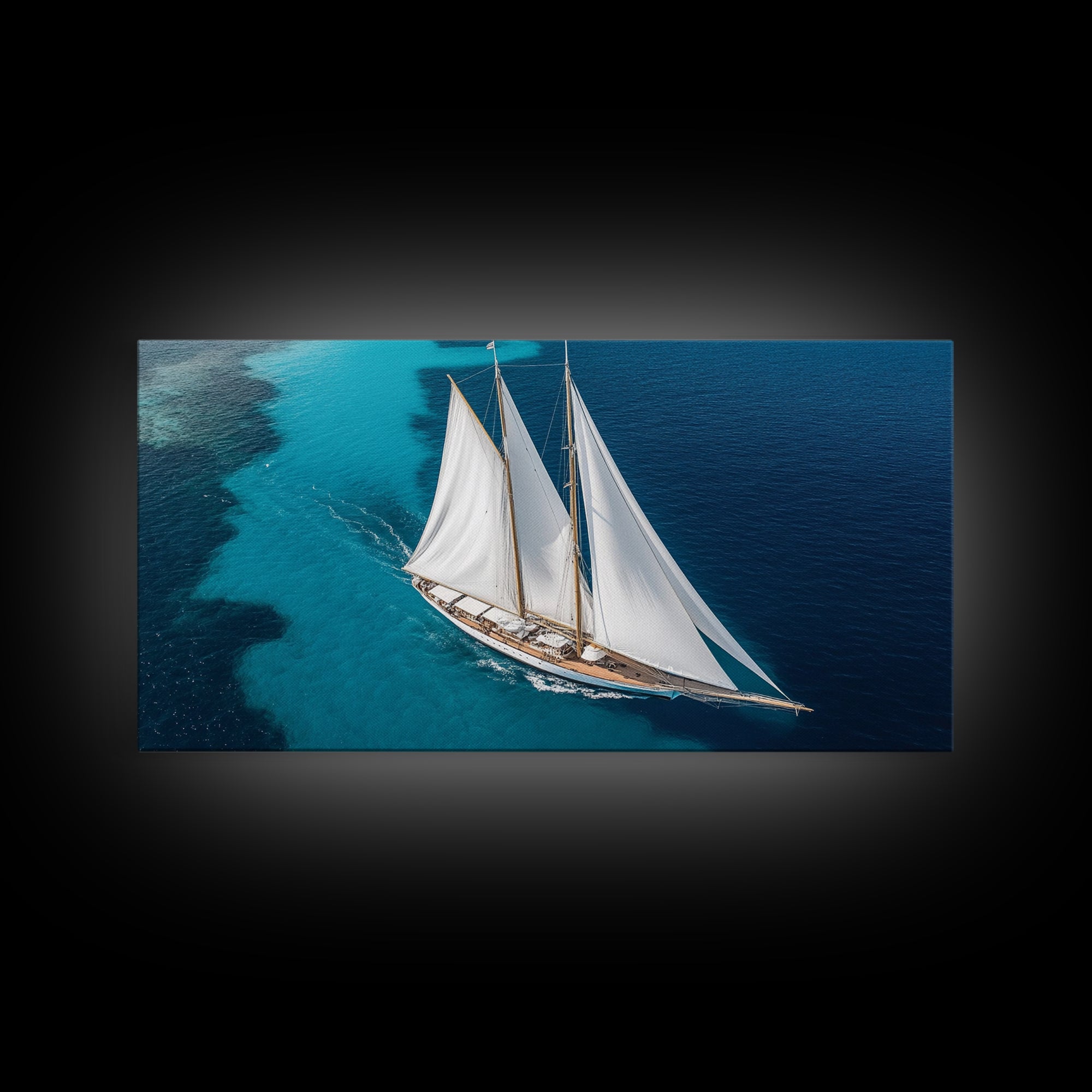 Nautical Decor Framed Canvas Print, Sailboat Painting Print, Sailboat Wall Art, Sailing Gift, Beautiful Sailboat Decor, Nautical Art