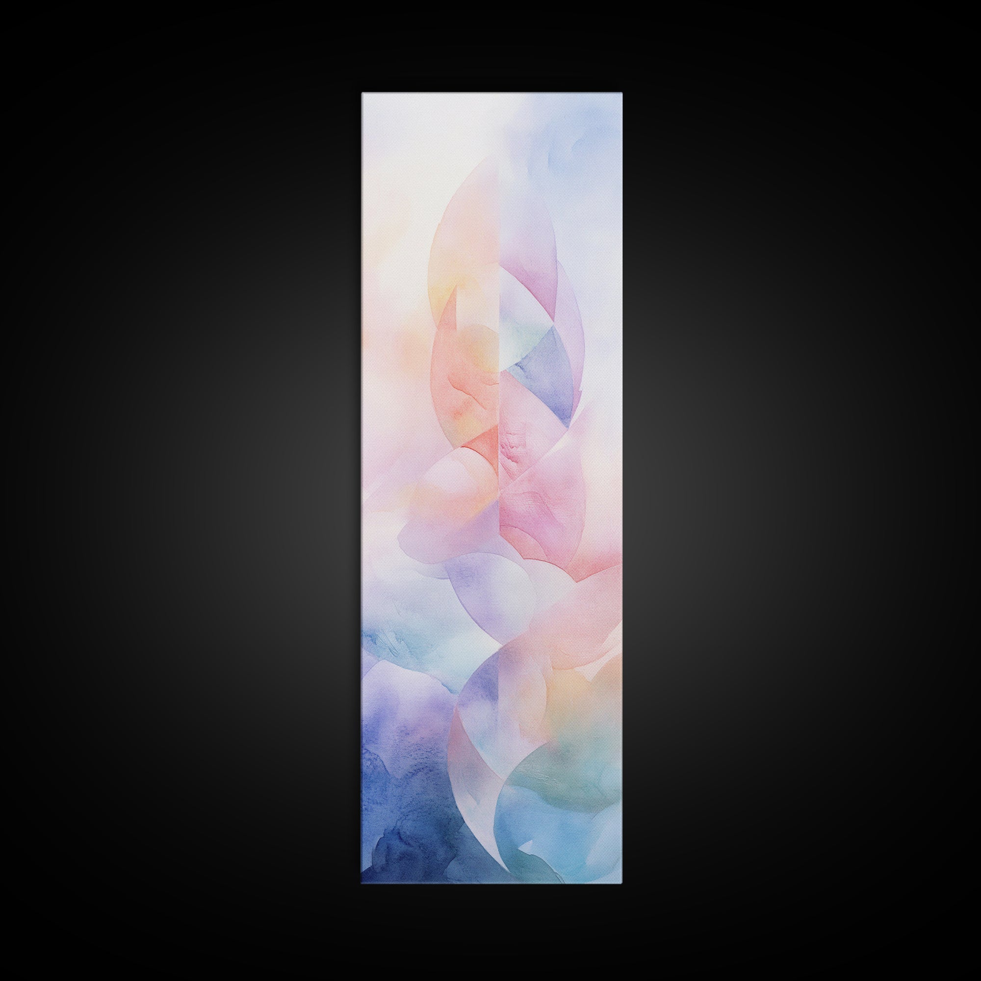 Pastel Abstract Canvas Print Featuring Light Pink Abstract Art, Geometric Wall Art, And Sage Green Accent Ideal Above Sofa