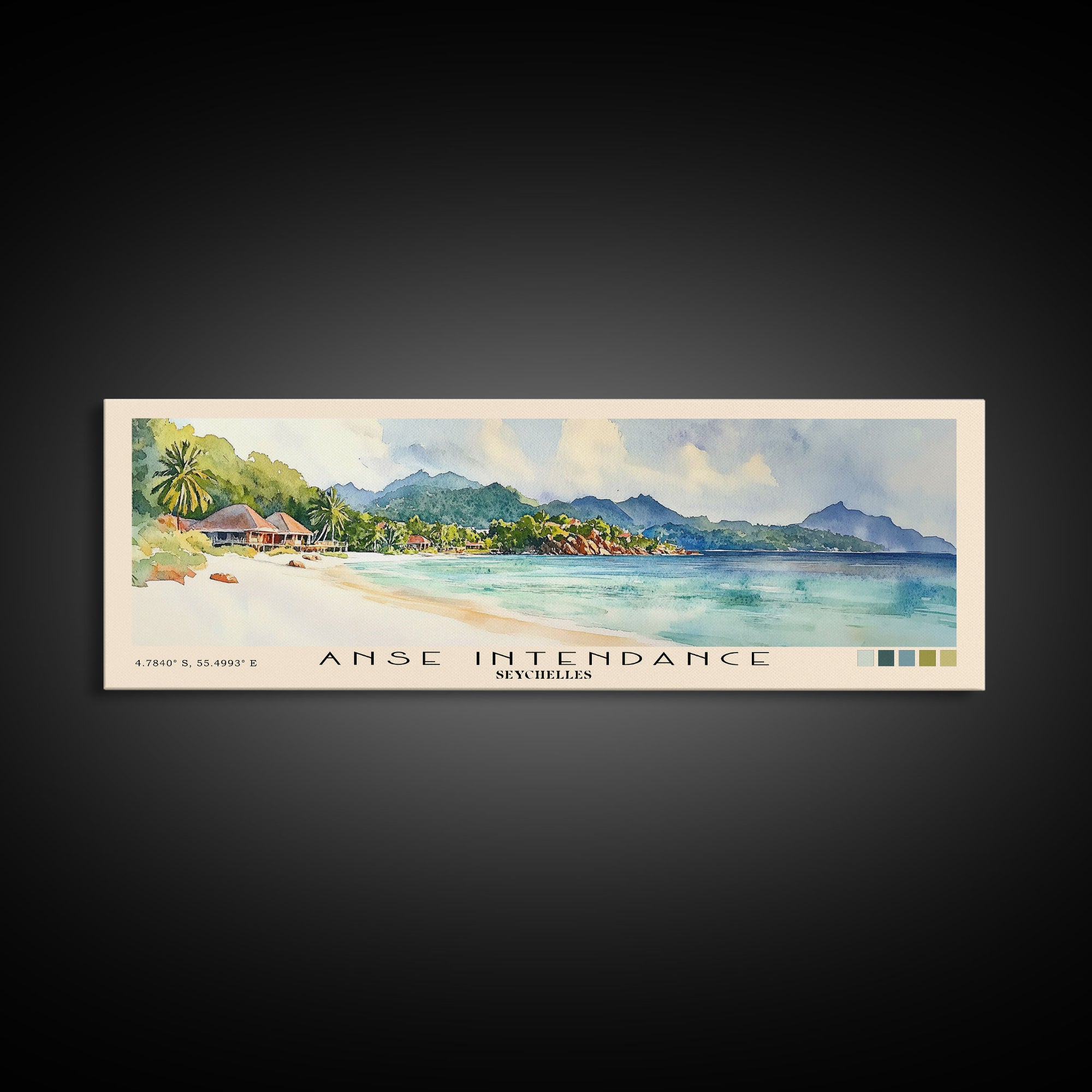 Anse Intendance, Seychelles Watercolor Print, Vacation Gift, Seychelles Wall Art, Vacation Wall Art, Vacatation Memories, Beach Decor, Beach Or Lakehouse Art