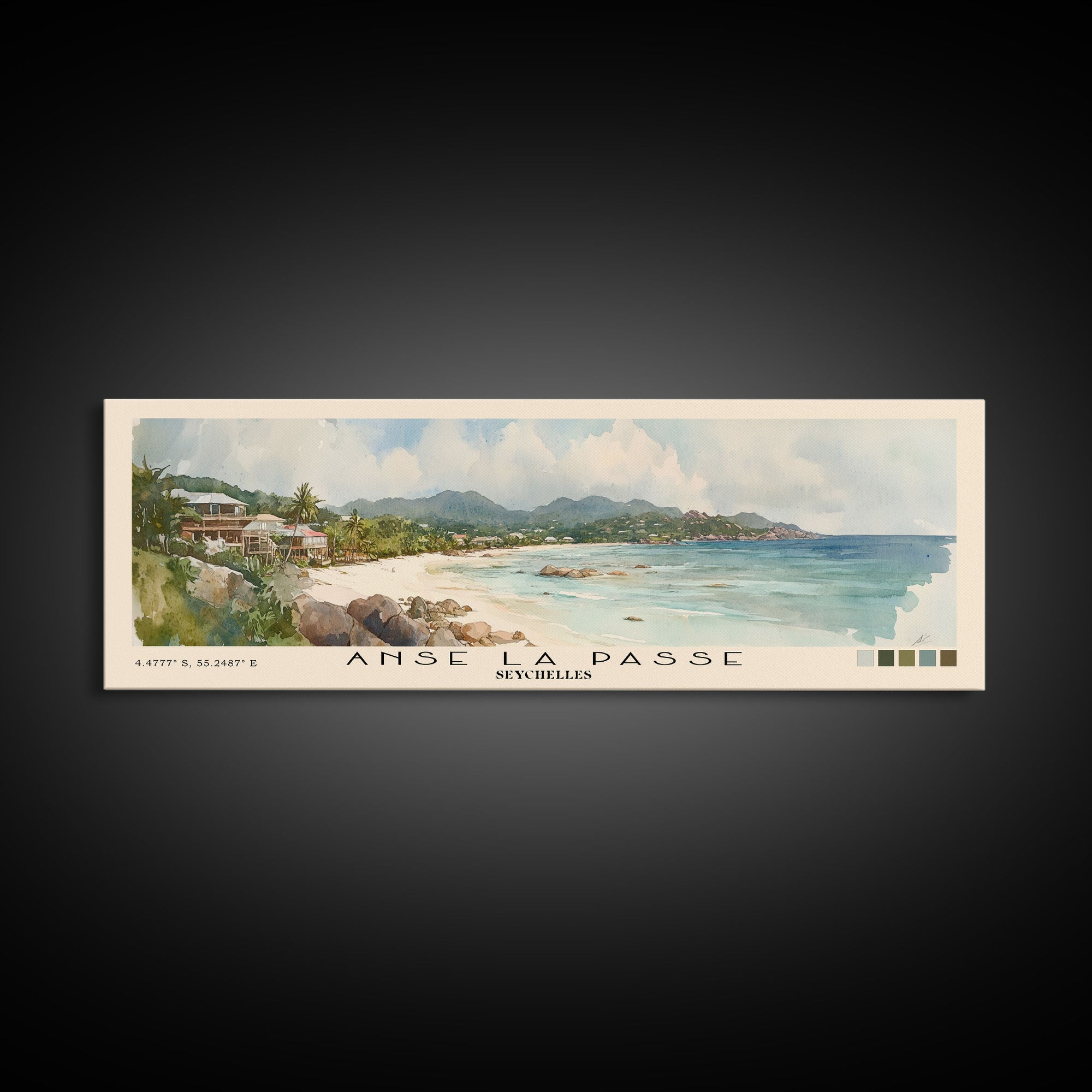 Anse La Passe, Seychelles Watercolor Print, Vacation Gift, Seychelles Wall Art, Beach Painting, Beach Decor, Beach Or Lakehouse Art