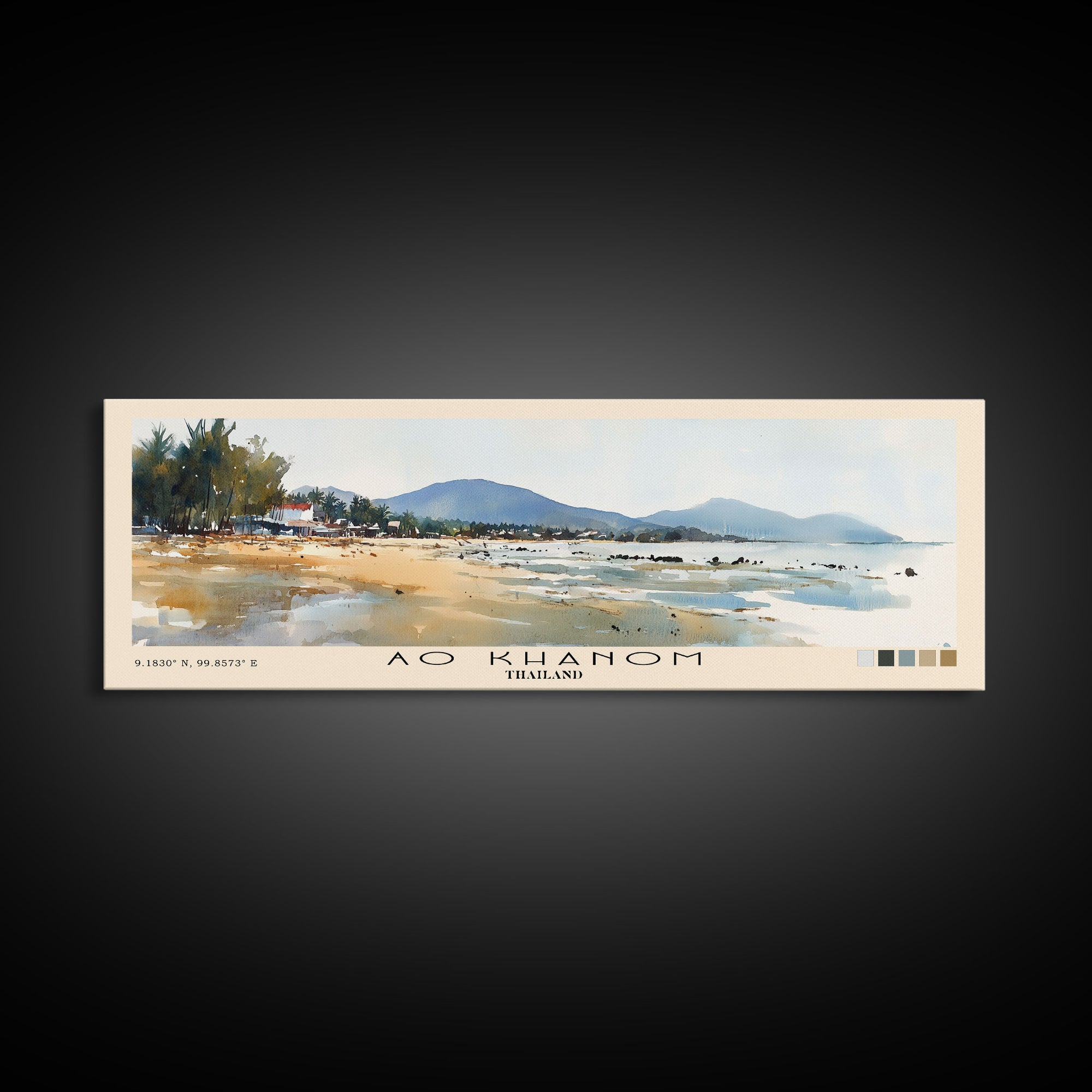 Ao Khanom, Thailand Watercolor Print, Vacation Gift, Thailand Wall Art, Vacation Wall Art, Vacatation Memories, Beach Decor, Beach Or Lakehouse Art