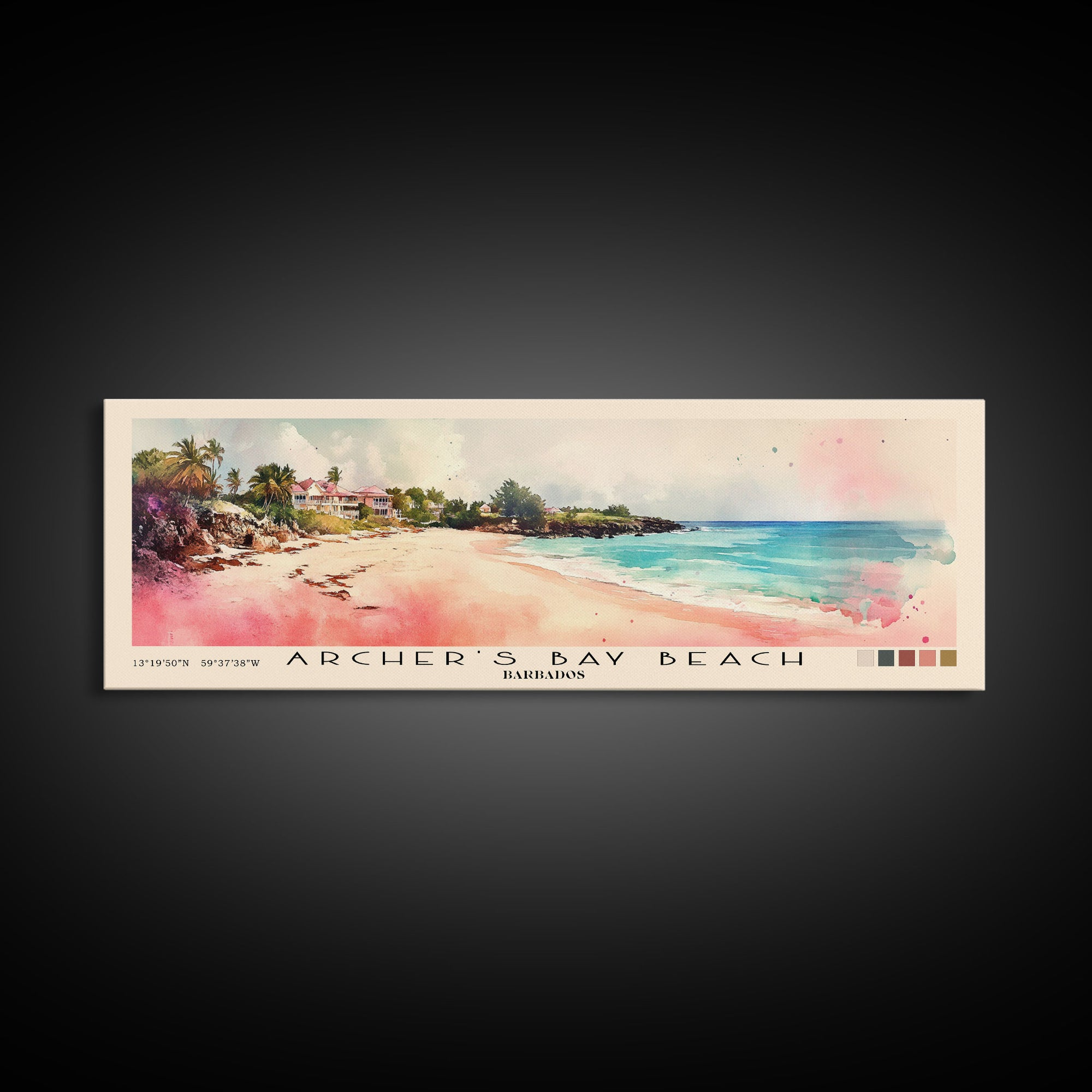 Archer’s Bay Beach, Barbados Watercolor Print, Vacation Gift, Barbados Wall Art, Vacation Wall Art, Vacatation Memories, Beach Decor, Beach Or Lakehouse Art