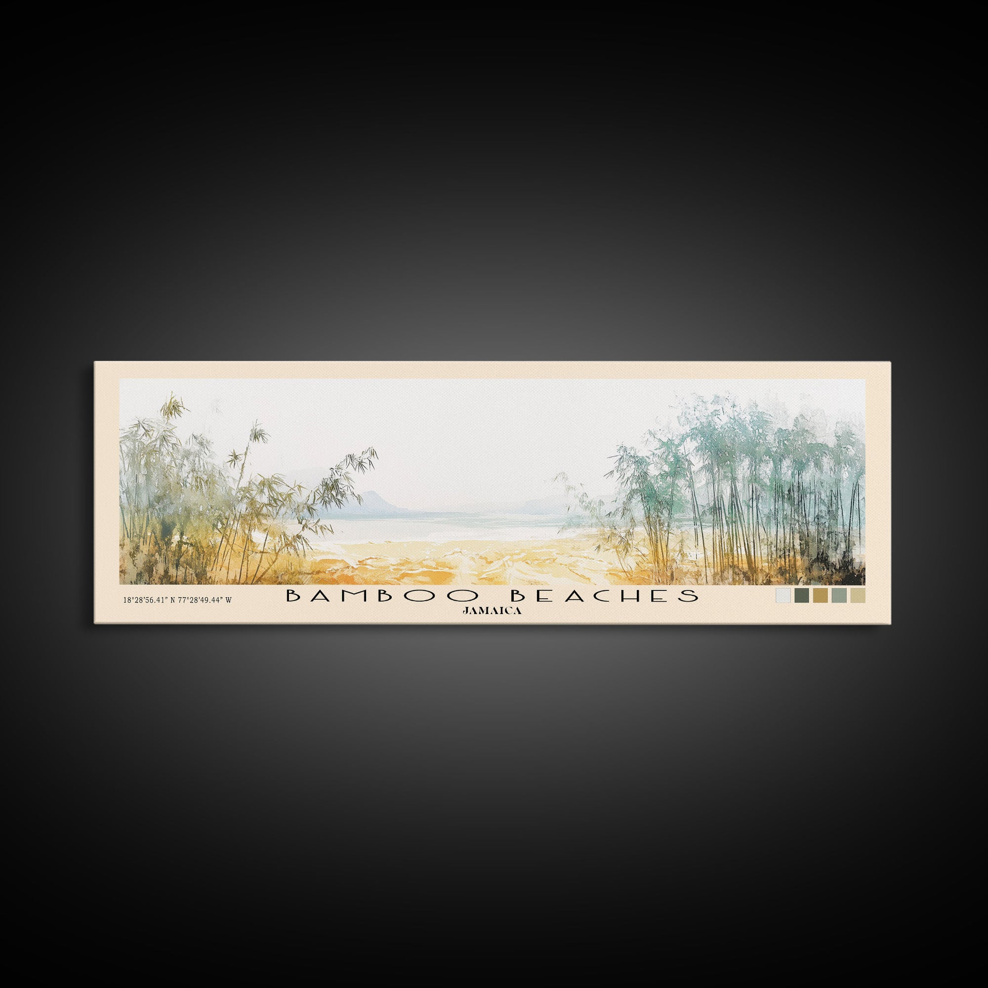 Bamboo Beaches, Jamaica Watercolor Print, Vacation Gift, Jamaica Wall Art, Vacation Wall Art, Vacatation Memories, Beach Decor, Beach Or Lakehouse Art