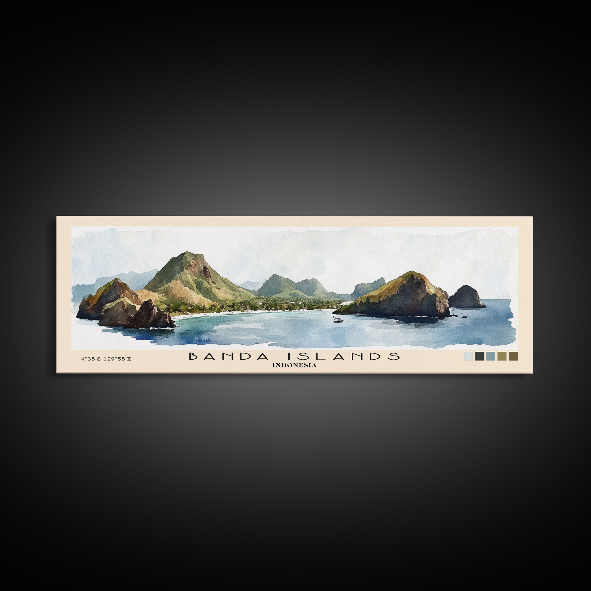 Banda Islands, Indonesia Watercolor Print, Vacation Gift, Indonesia Wall Art, Beach Painting, Beach Decor, Beach Or Lakehouse Art