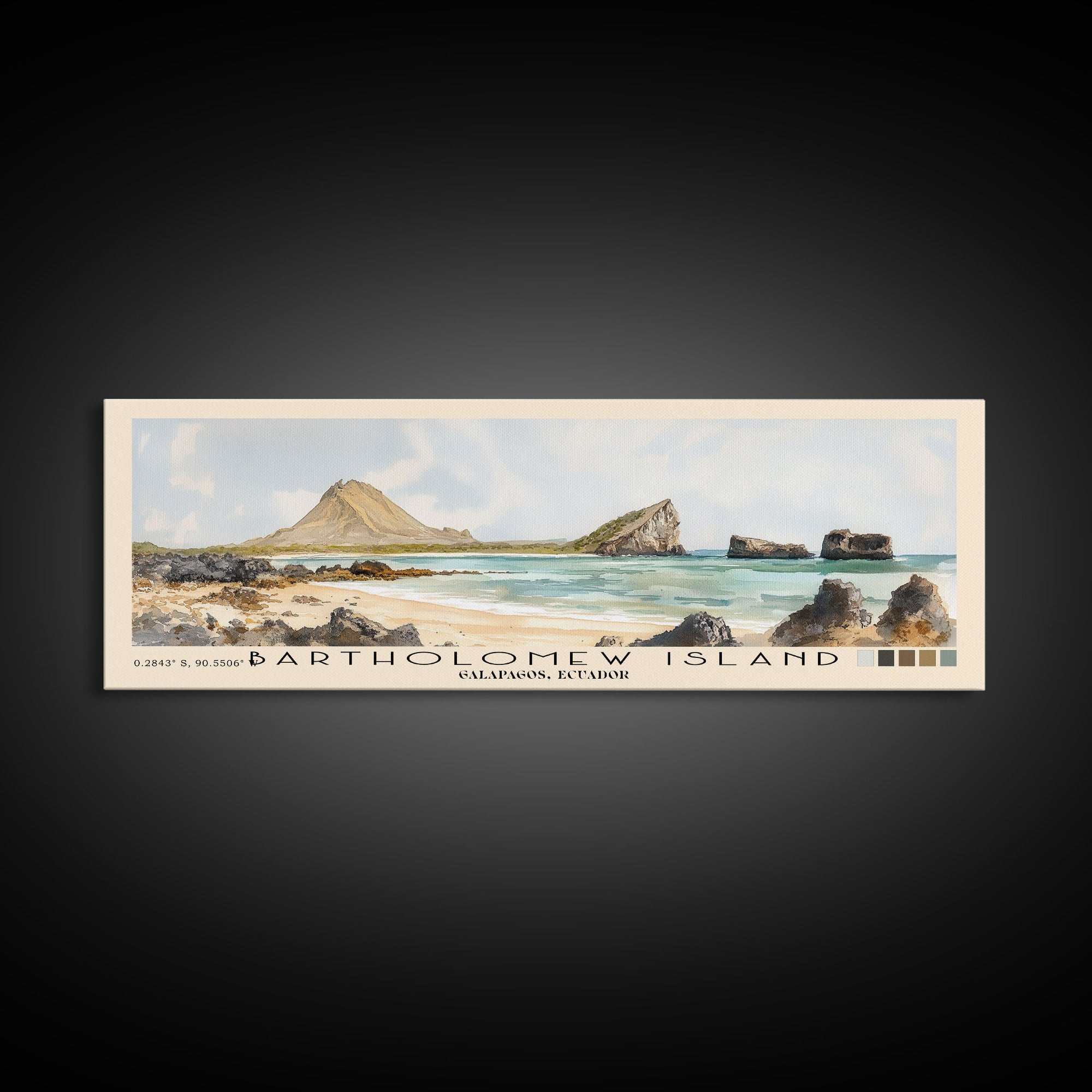 Bartholomew Island, Galapagos, Ecuador Watercolor Print, Vacation Gift, Galapagos, Ecuador Wall Art, Beach Painting, Beach Decor, Beach Or Lakehouse Art