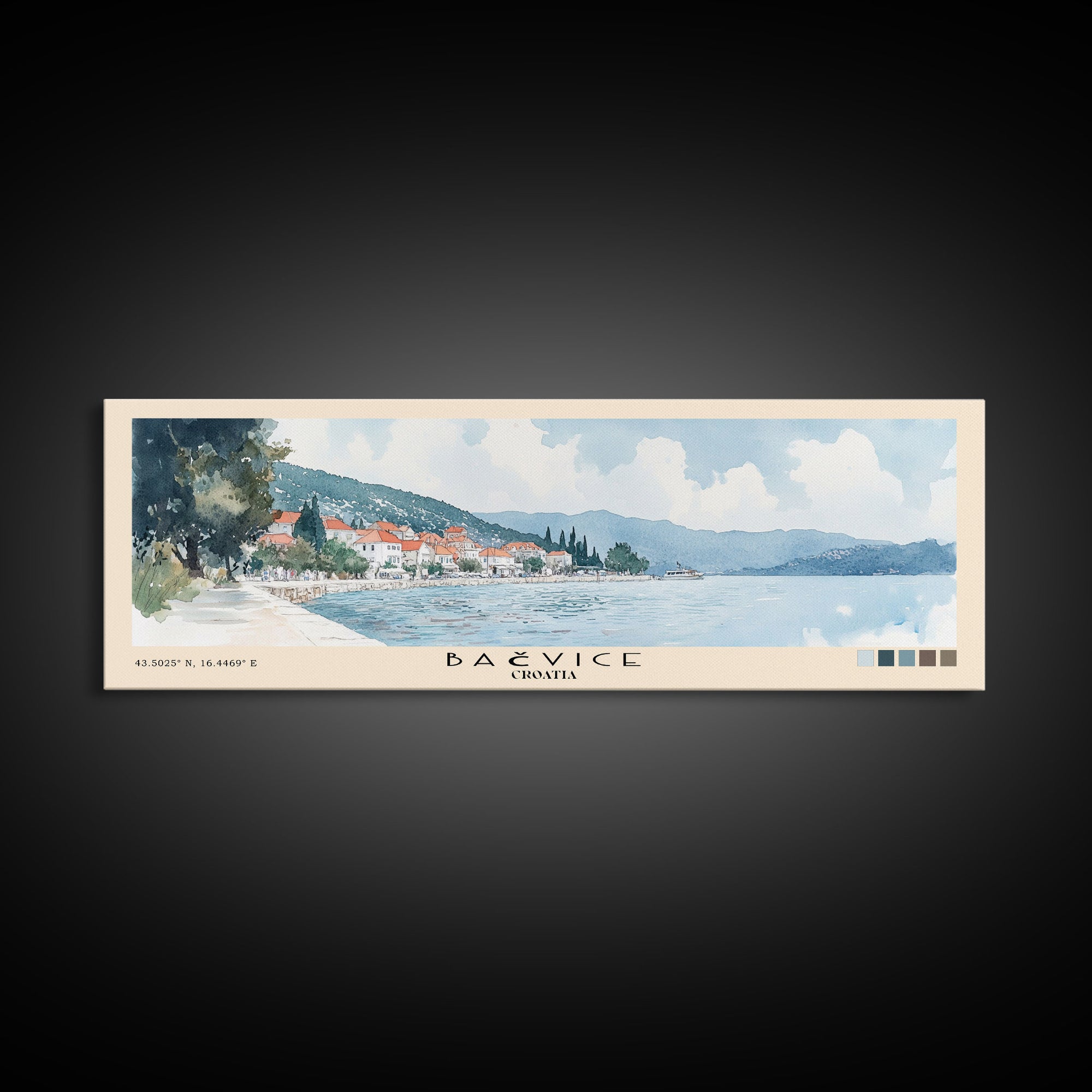 Bačvice, Croatia Watercolor Beach Print, Vacation Gift, Croatia Wall Art, Beach Painting, Beach Decor, Beach Painting