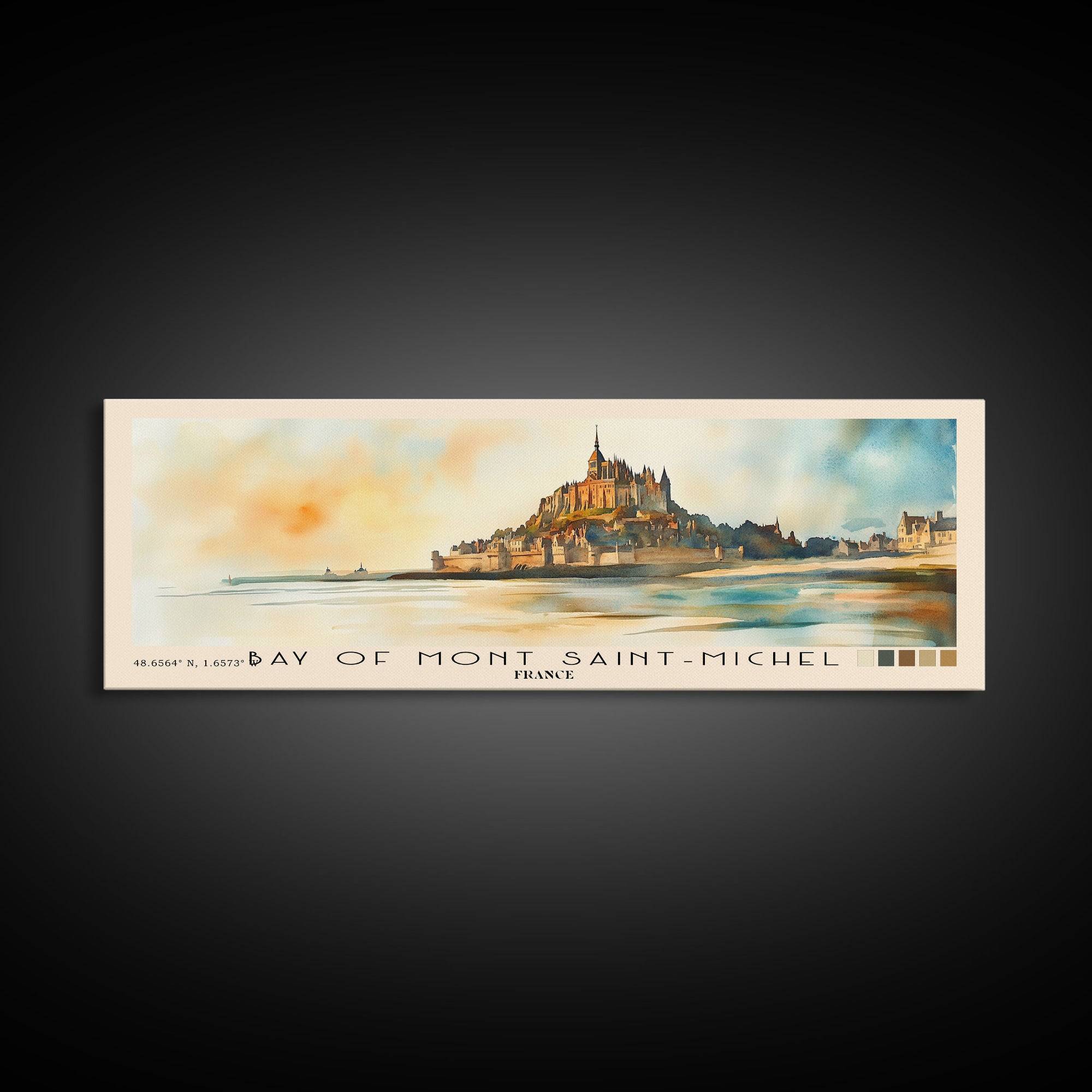 Bay of Mont Saint-Michel, France Watercolor Print, Vacation Gift, France Wall Art, Beach Painting, Beach Decor, Beach Or Lakehouse Art