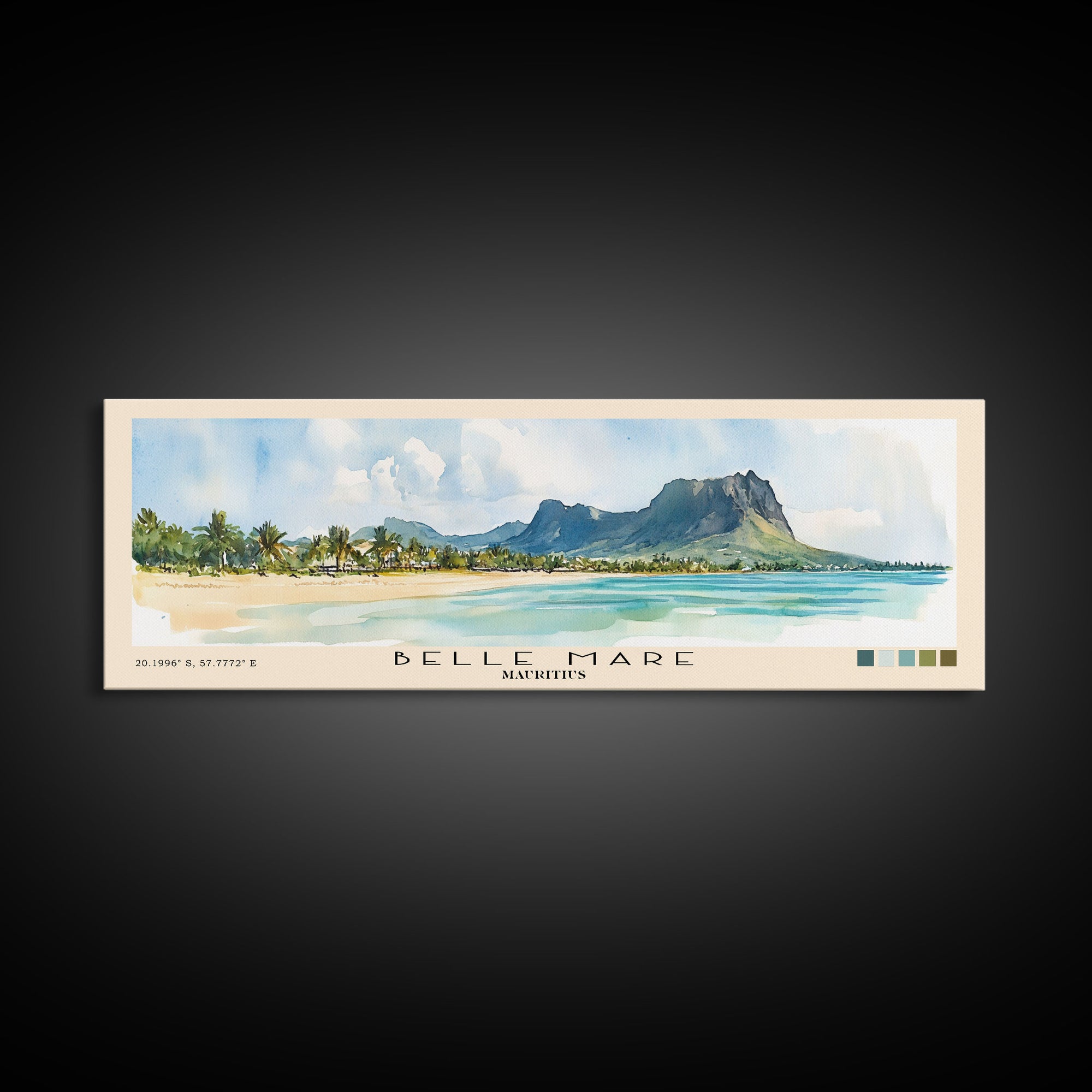 Belle Mare, Mauritius Watercolor Print, Vacation Gift, Mauritius Wall Art, Vacation Wall Art, Vacatation Memories, Beach Decor, Beach Or Lakehouse Art