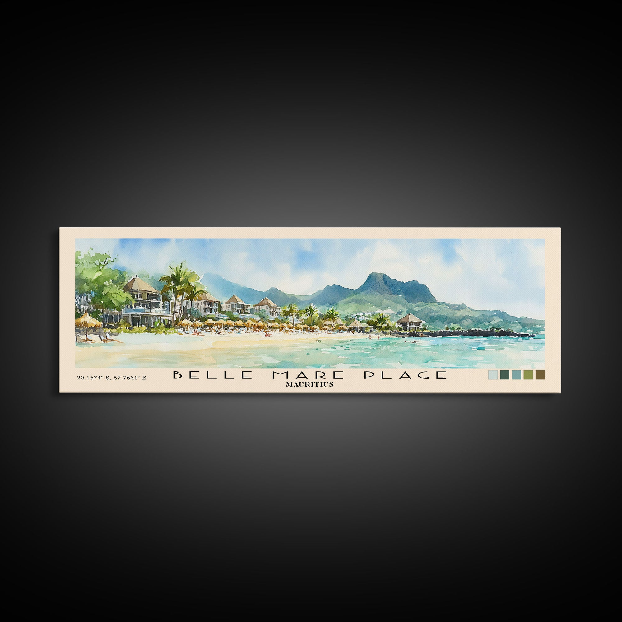 Belle Mare Plage, Mauritius Watercolor Print, Vacation Gift, Mauritius Wall Art, Beach Painting, Beach Decor, Beach Or Lakehouse Art