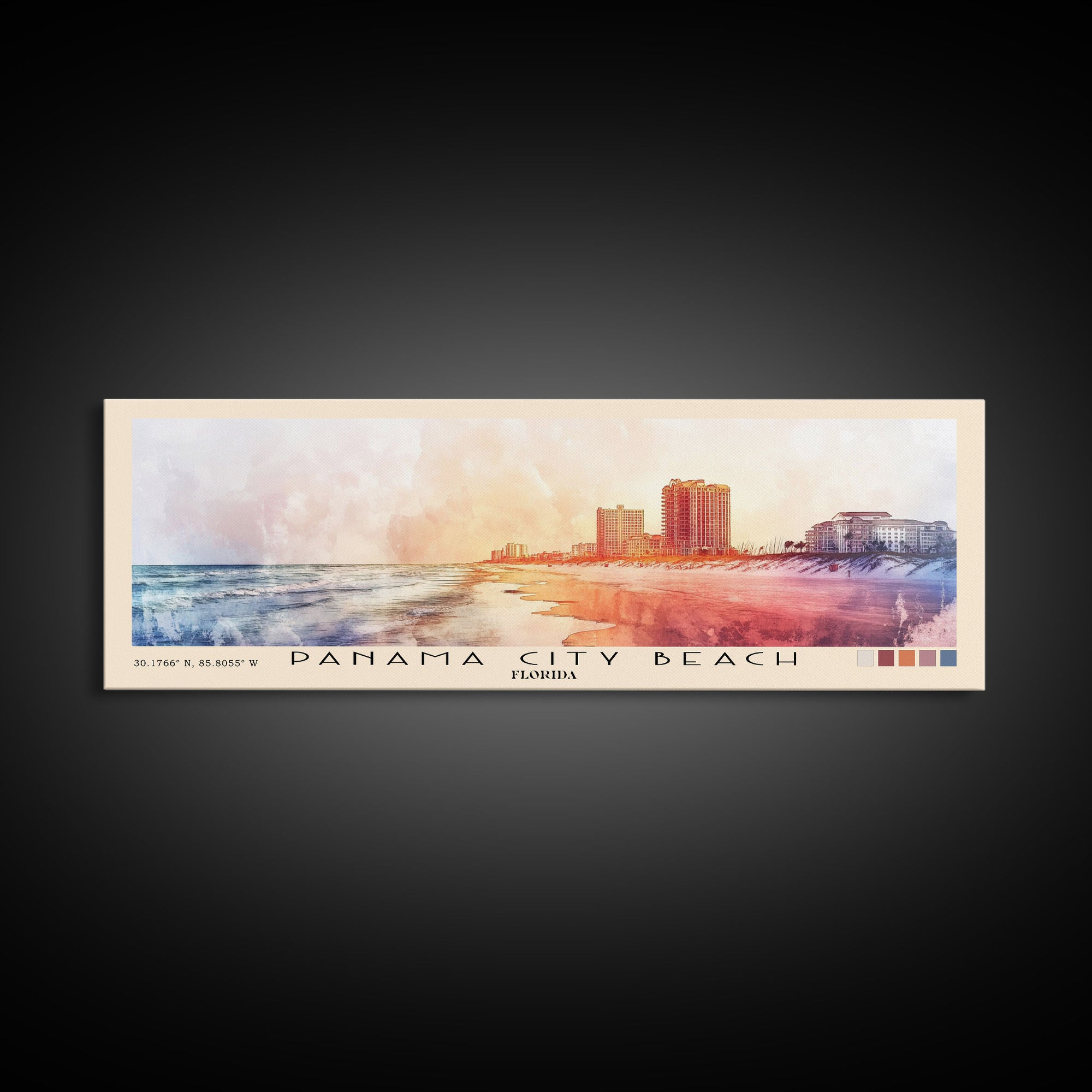 Panama City Beach, Florida Watercolor Print, Vacation Gift, Florida Wall Art, Vacation Wall Art, Vacatation Memories, Beach Decor, Beach Or Lakehouse Art