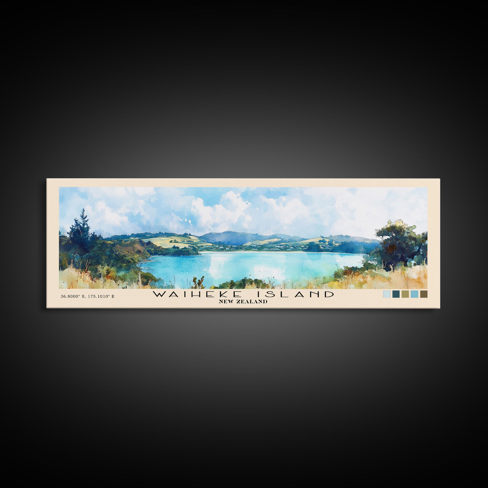 Waiheke Island, New Zealand Watercolor Print, Vacation Gift, New Zealand Wall Art, Vacation Wall Art, Vacatation Memories, Beach Decor, Beach Or Lakehouse Art