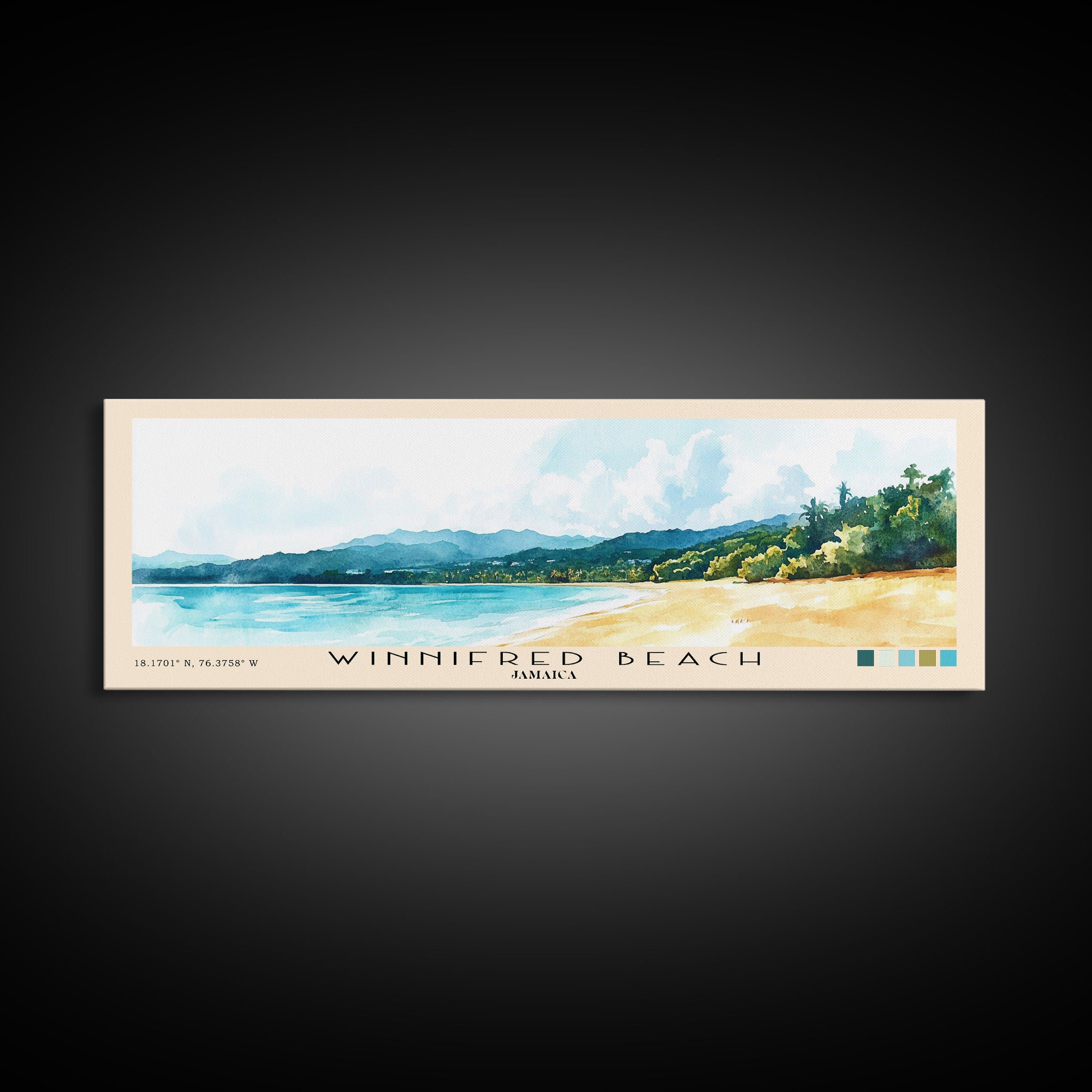 Winnifred Beach, Jamaica Watercolor Print, Vacation Gift, Jamaica Wall Art, Vacation Wall Art, Vacatation Memories, Beach Decor, Beach Or Lakehouse Art
