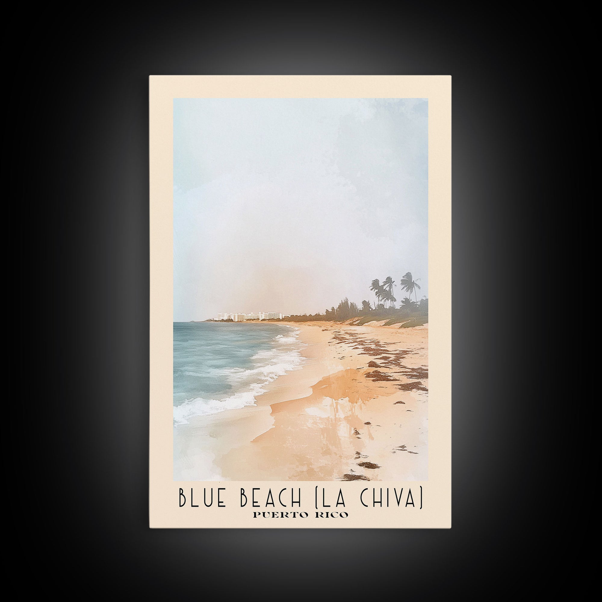 Blue Beach (La Chiva), Puerto Rico Watercolor Print, Vacation Gift, Puerto Rico Wall Art, Beach Painting, Beach Decor, Beach Or Lakehouse Art