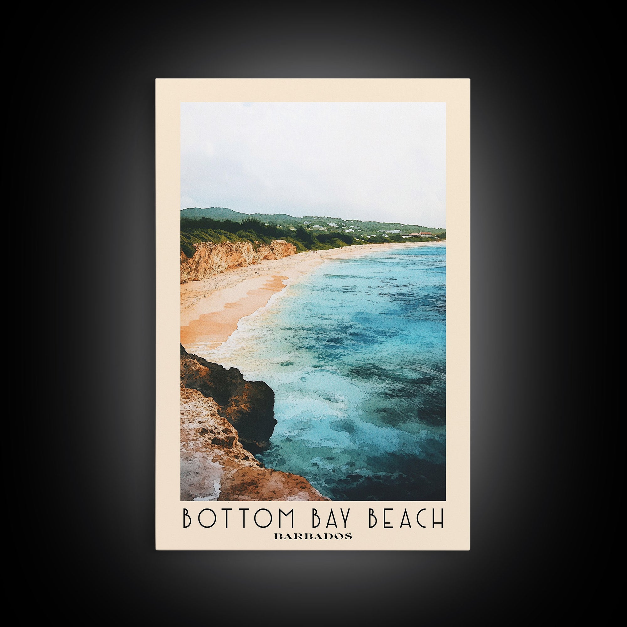 Bottom Bay Beach, Barbados Watercolor Print, Vacation Gift, Barbados Wall Art, Beach Painting, Beach Decor, Beach Or Lakehouse Art