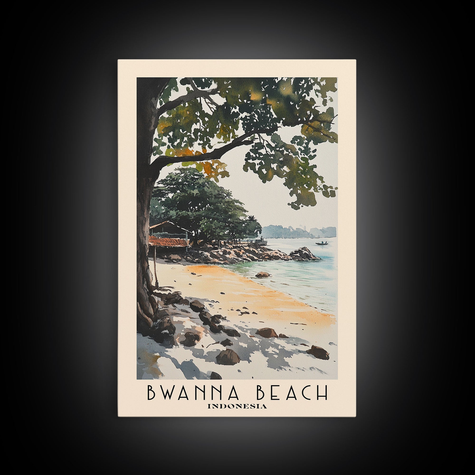Bwanna Beach, Indonesia Watercolor Print, Vacation Gift, Indonesia Wall Art, Beach Painting, Beach Decor, Beach Or Lakehouse Art