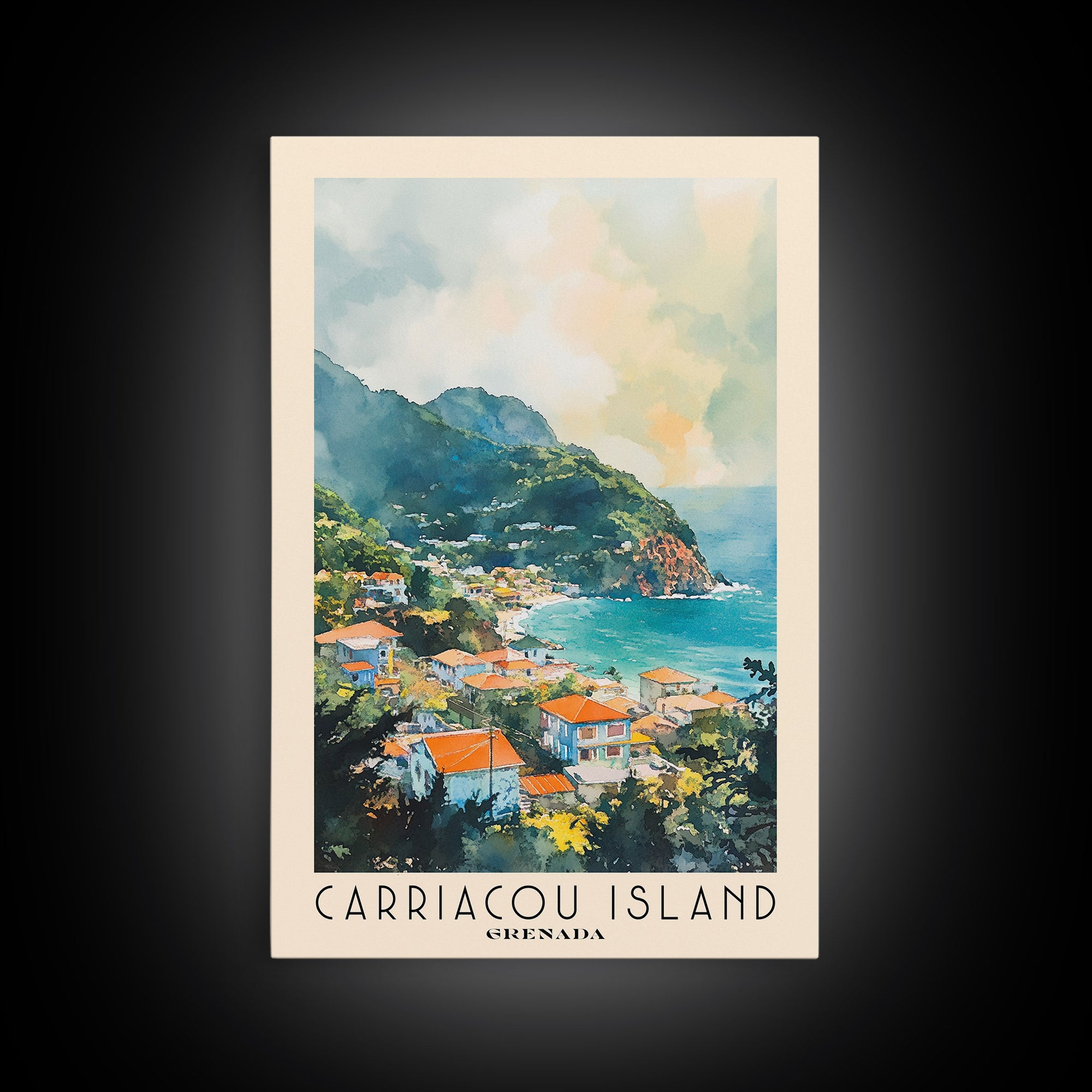 Carriacou Island, Grenada Watercolor Beach Print, Vacation Gift, Grenada Wall Art, Beach Painting, Beach Decor, Beach Painting