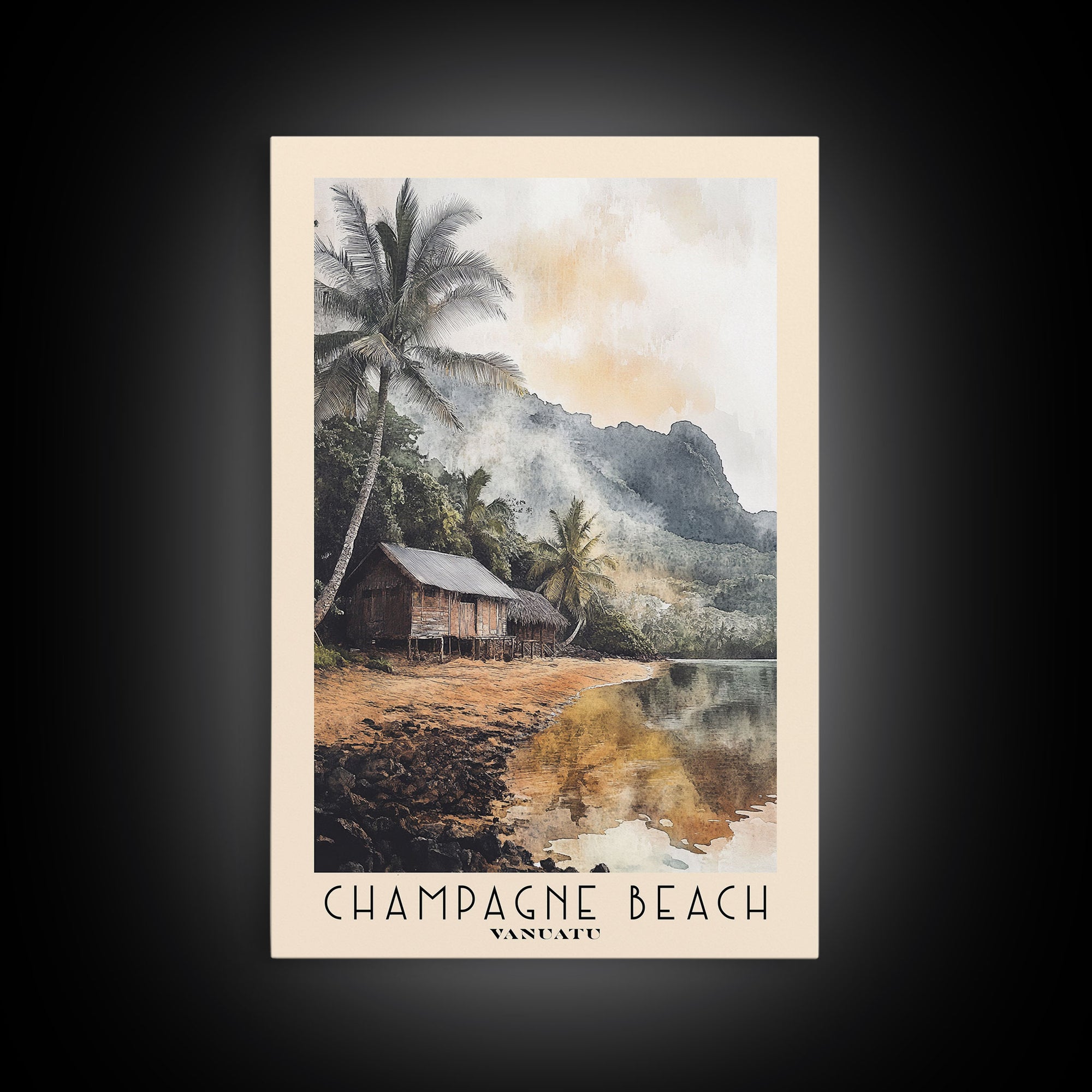 Champagne Beach, Vanuatu Watercolor Print, Vacation Gift, Vanuatu Wall Art, Beach Painting, Beach Decor, Beach Or Lakehouse Art