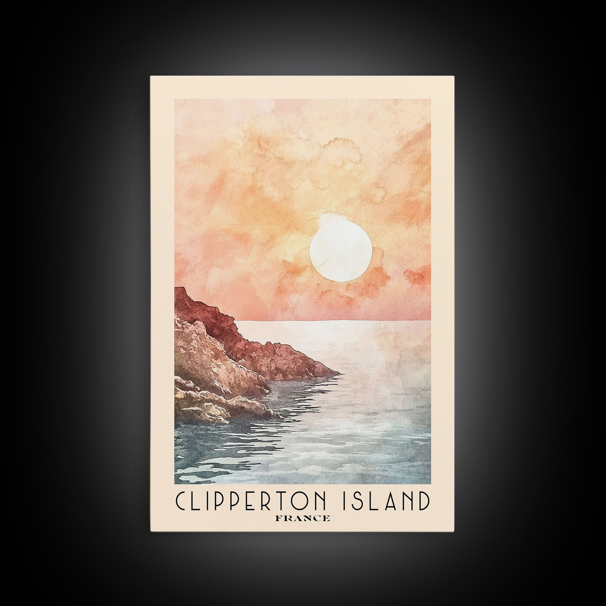 Clipperton Island, France Watercolor Print, Vacation Gift, France Wall Art, Vacation Wall Art, Vacatation Memories, Beach Decor, Beach Or Lakehouse Art