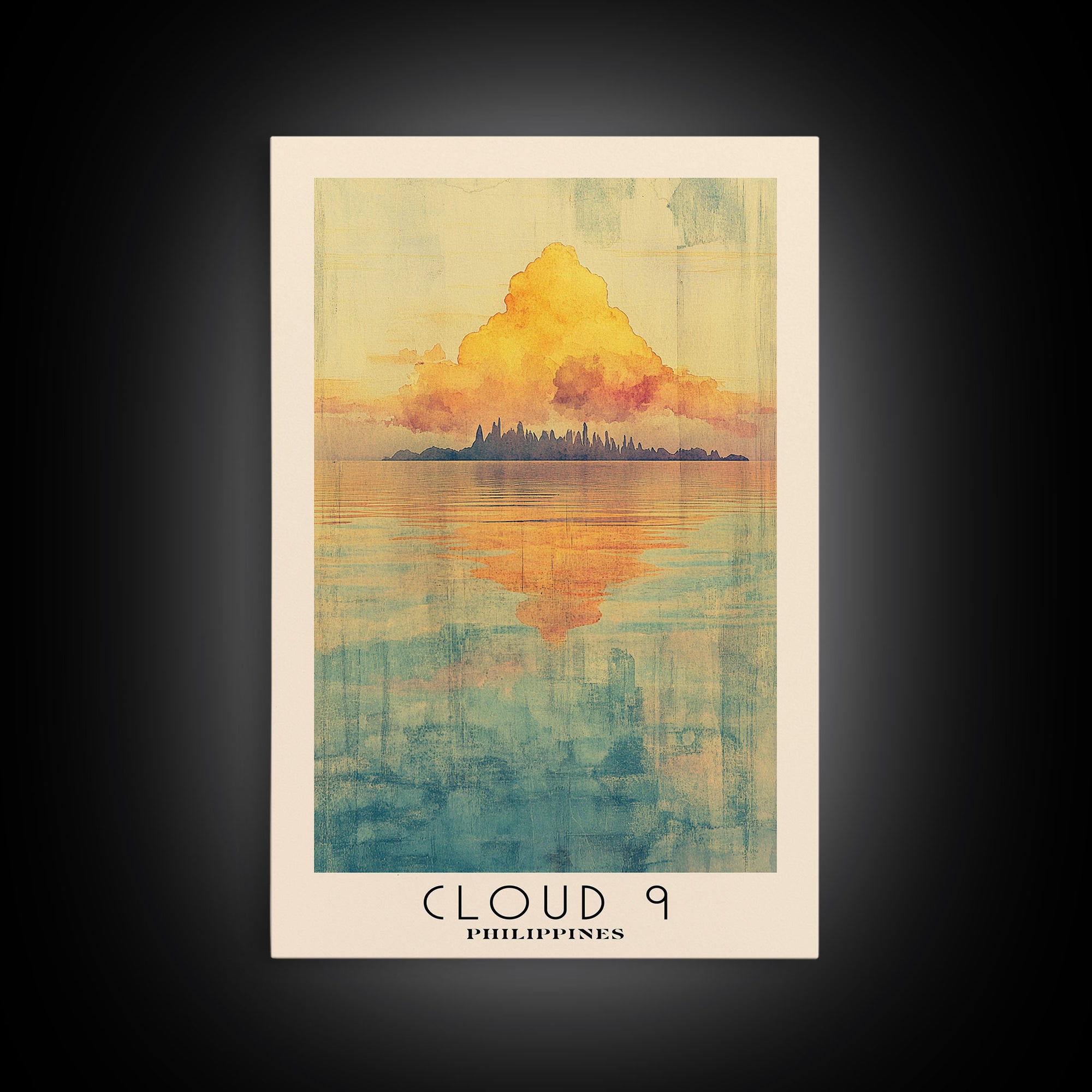 Cloud 9, Philippines Watercolor Print, Vacation Gift, Philippines Wall Art, Beach Painting, Beach Decor, Beach Or Lakehouse Art